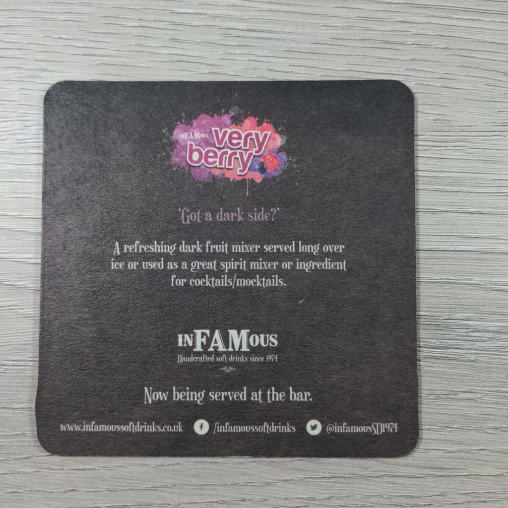 InFAMous 6 x Vintage Beer Mats Pub Bar Coaster Breweriana - Retrorama UK