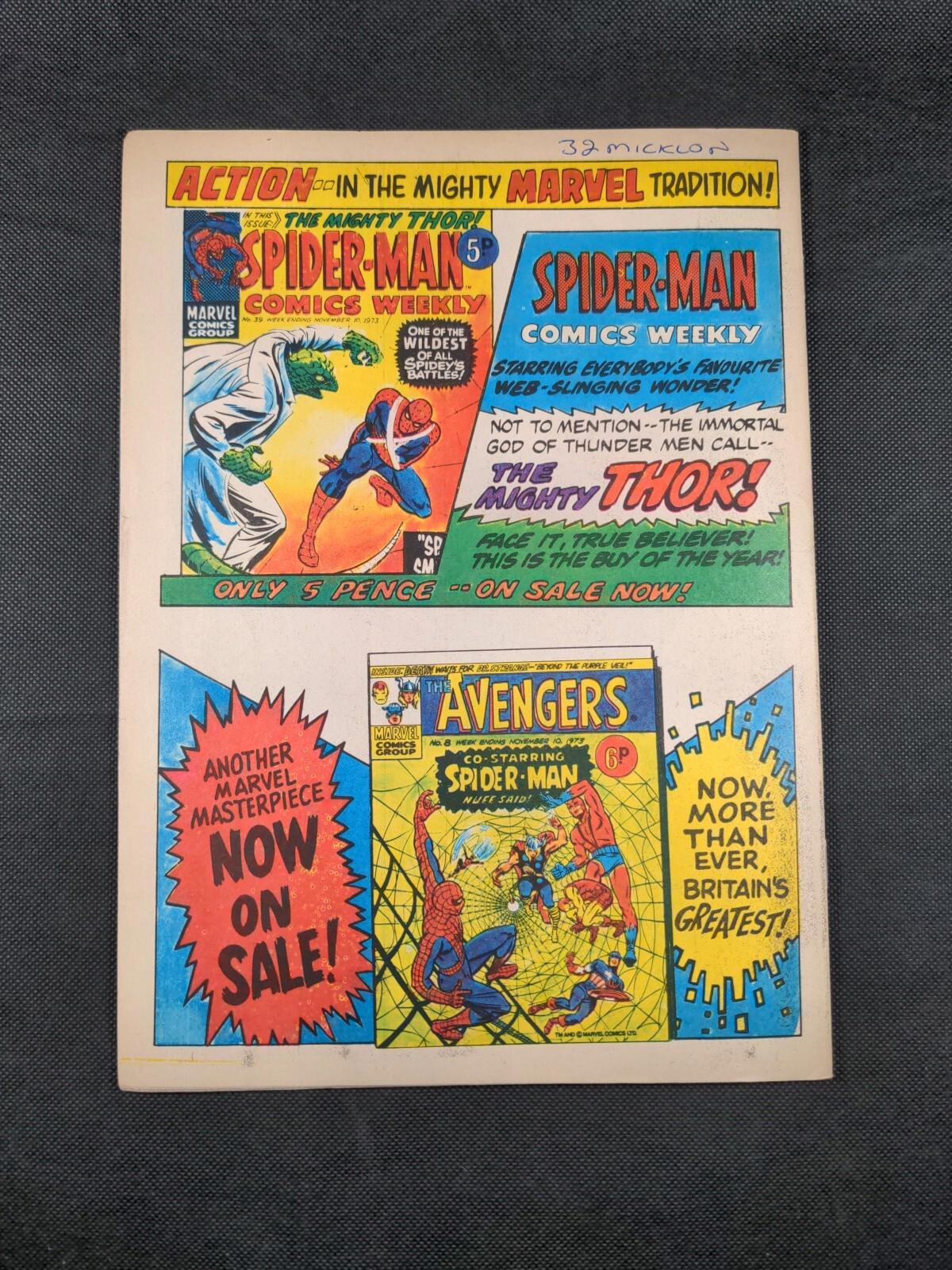 Mighty World of Marvel Issue No 58 November 1973 Vintage Marvel UK Comic - Retrorama UK