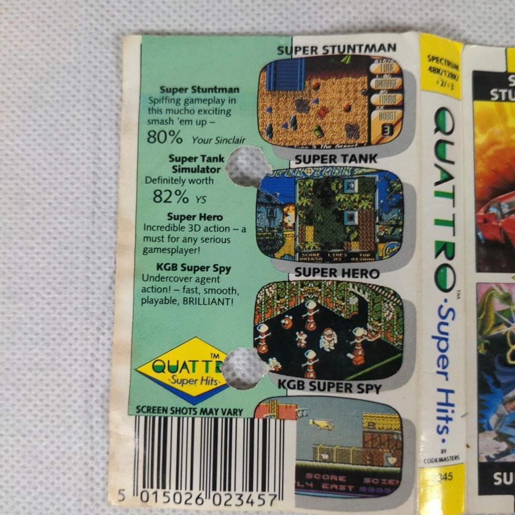 Quattro 4 Super Hits ZX Spectrum 48K 128K Game Cassette Tested & Working