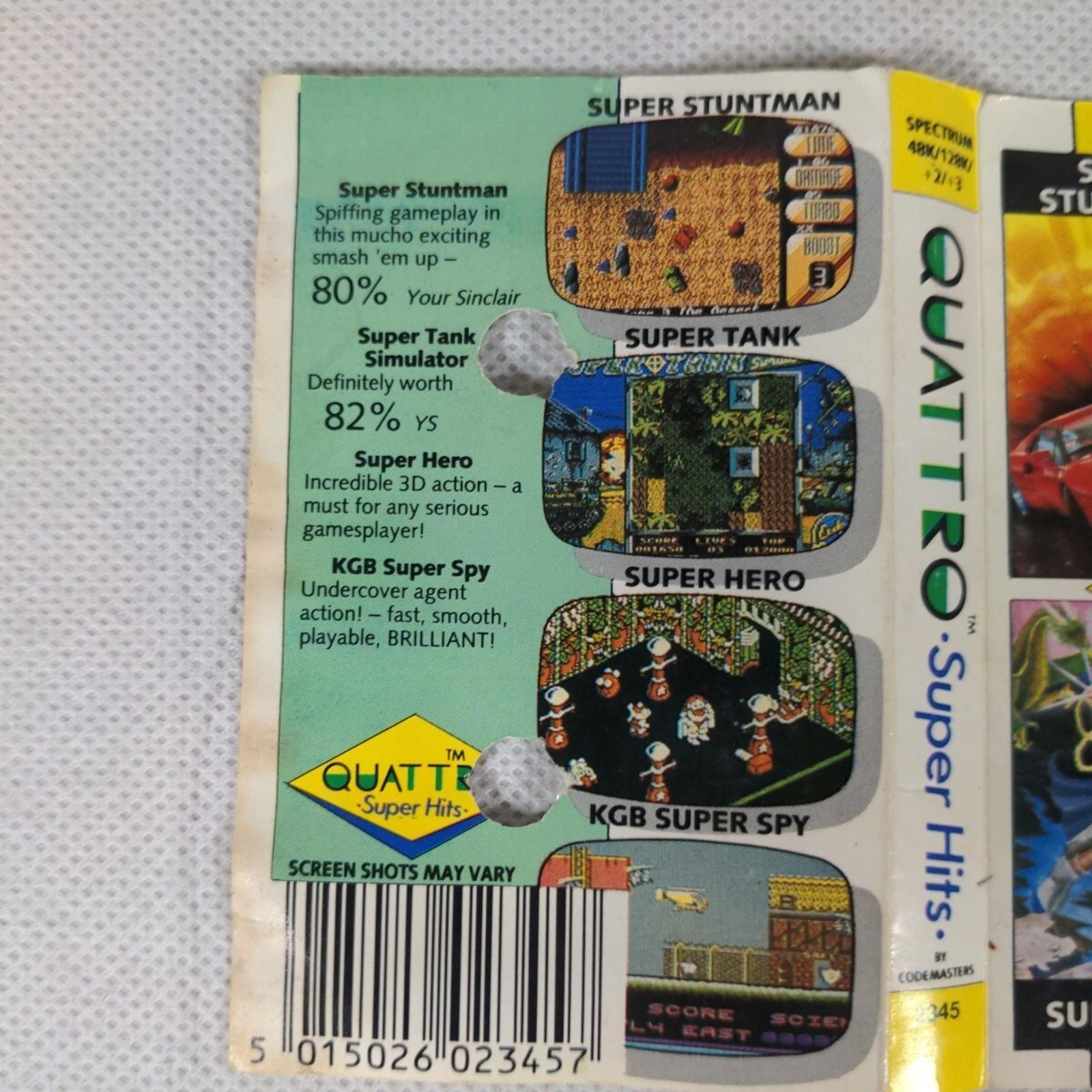 Quattro 4 Super Hits ZX Spectrum 48K 128K Game Cassette Tested & Working