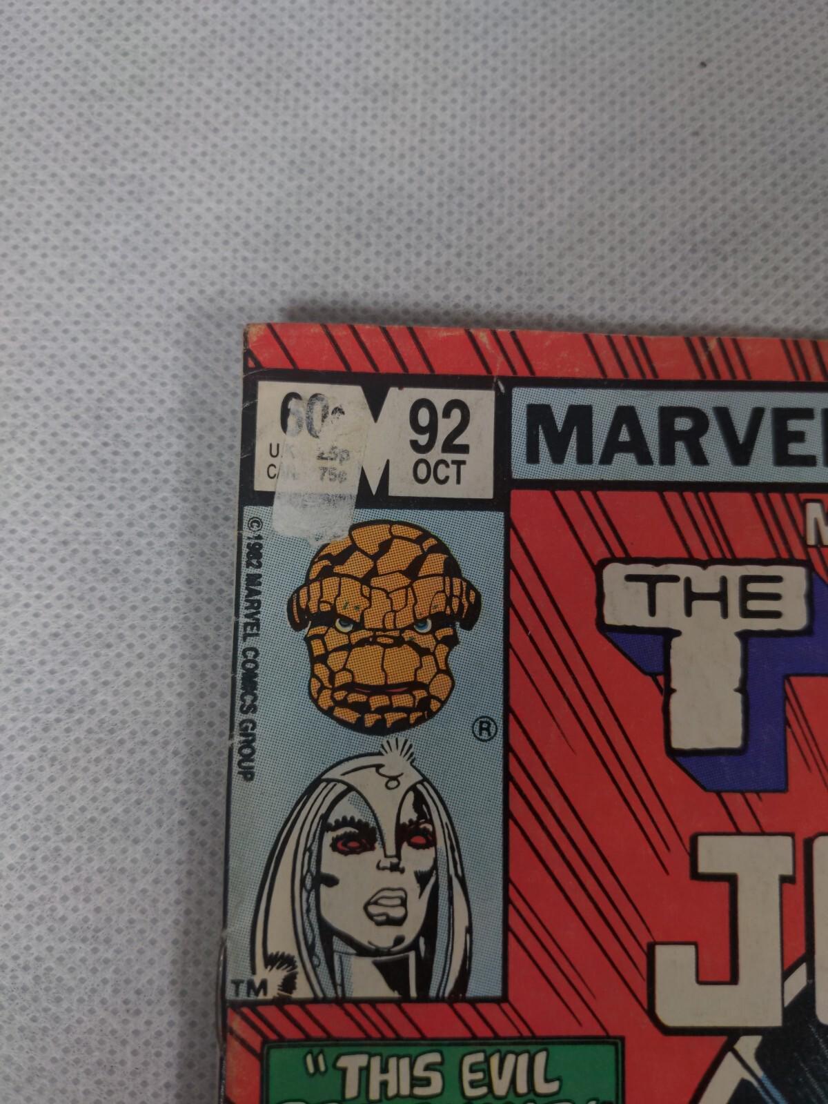 Marvel Comics Two-In-One The Thing And Jocasta # 92 October 1982