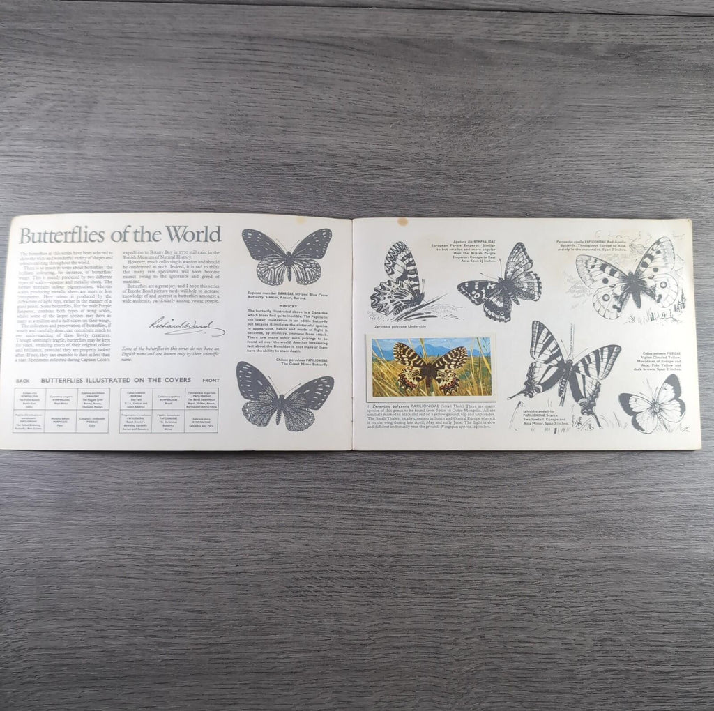 Brooke Bond Tea Picture Cards Album Butterflies Of The World Complete Set