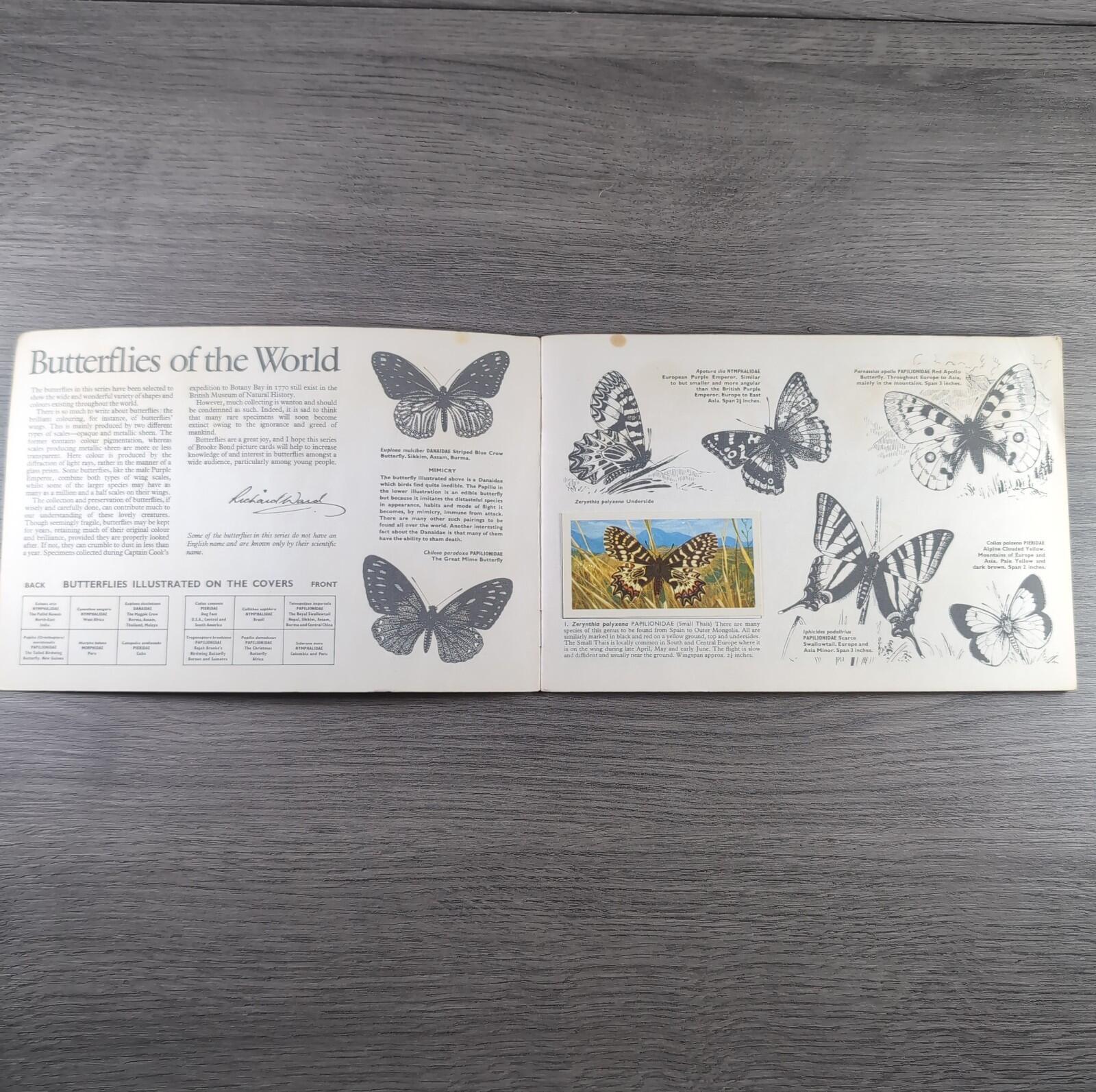 Brooke Bond Tea Picture Cards Album Butterflies Of The World Complete Set