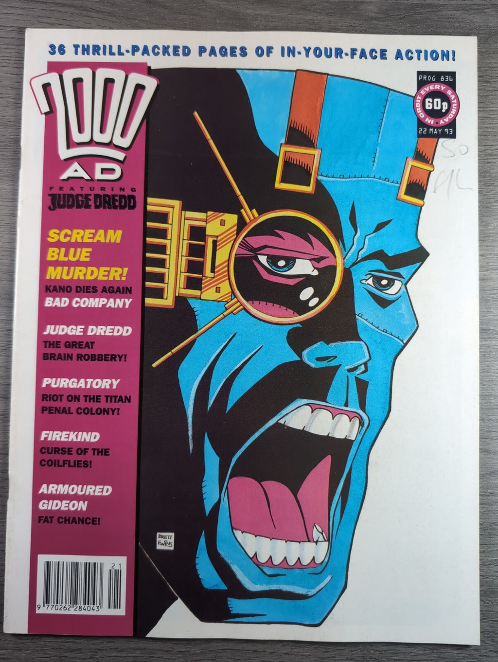 2000AD Prog 836 Featuring Judge Dredd Comic 22nd May 1993 Vintage Retro Comic