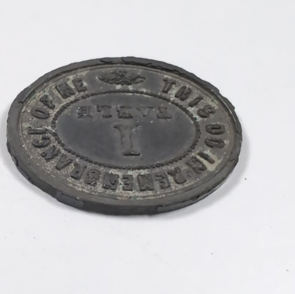 Kinnettles Parish Church 1 Table Token Year 1864 Victorian Era