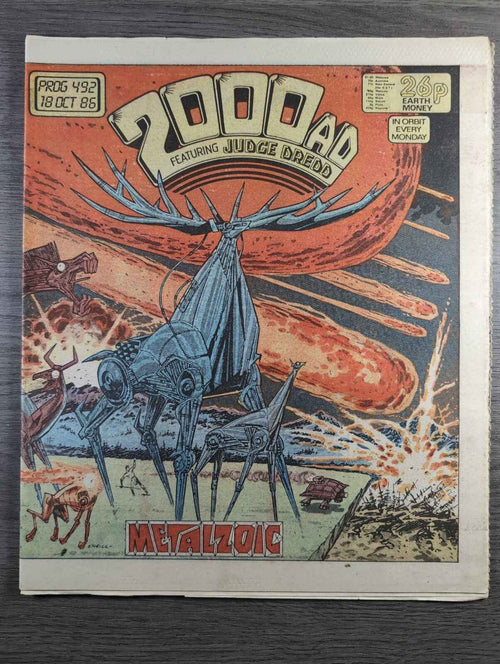2000AD Prog 492 Featuring Judge Dread Comic 18th Oct 1986 Vintage Retro Comic