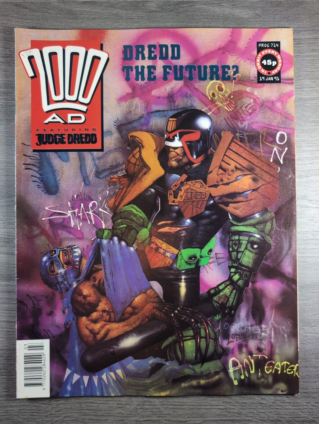 2000AD Prog 714 Featuring Judge Dredd Comic 19th Jan 1991 Vintage Retro Comic
