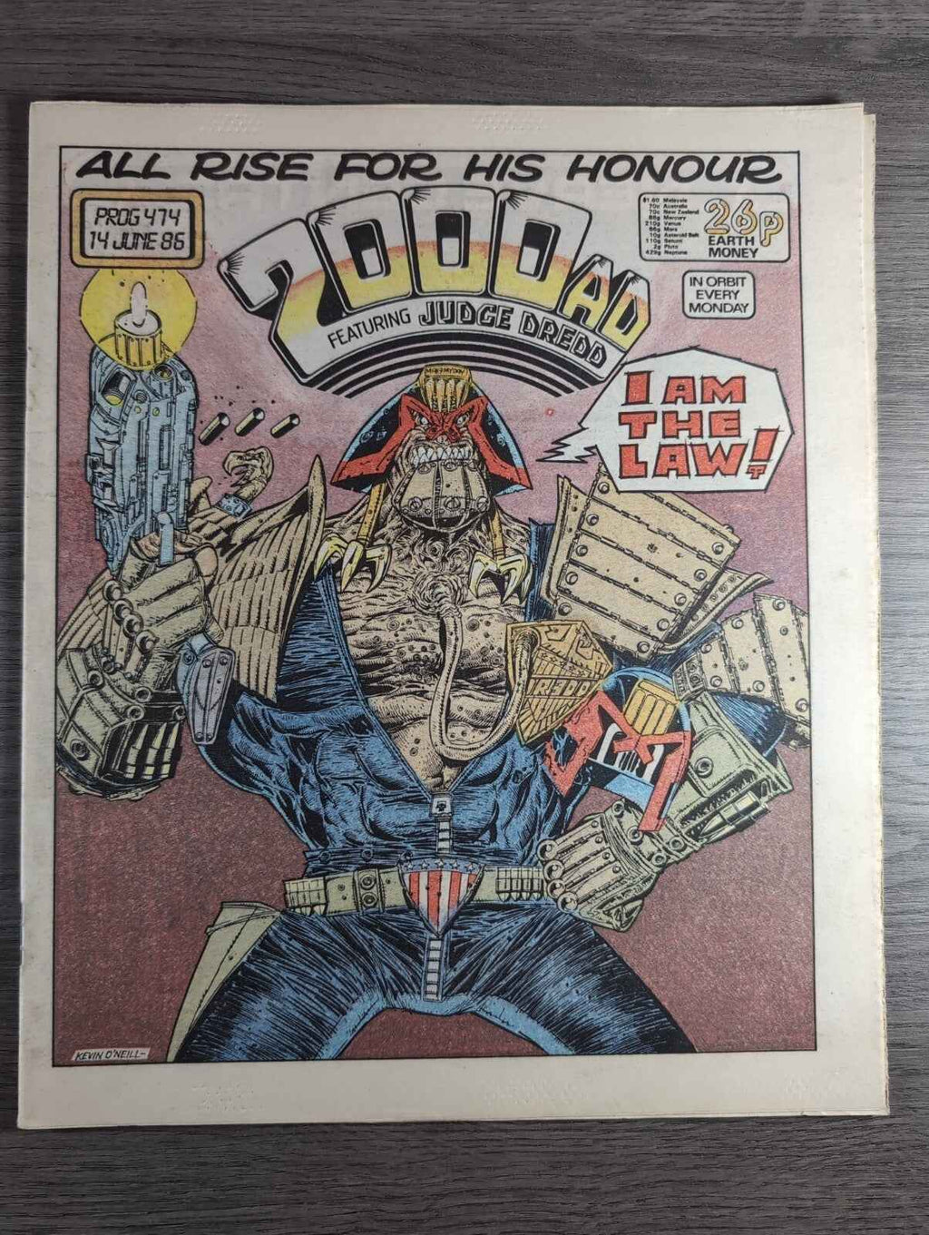 2000AD Prog 474 Featuring Juddge Dread Comic Date 14 June 1986 Vintage Comics
