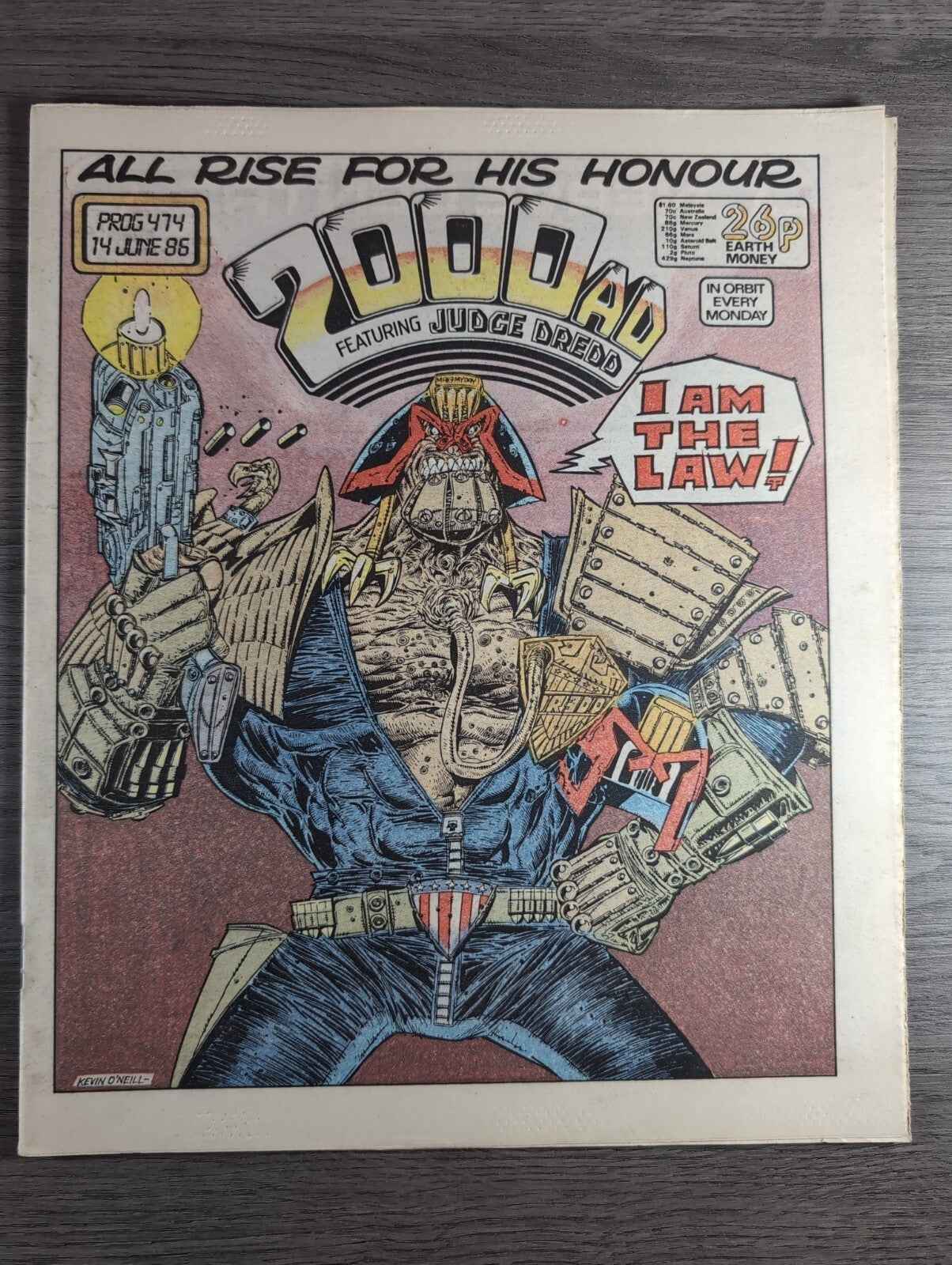 2000AD Prog 474 Featuring Juddge Dread Comic Date 14 June 1986 Vintage Comics