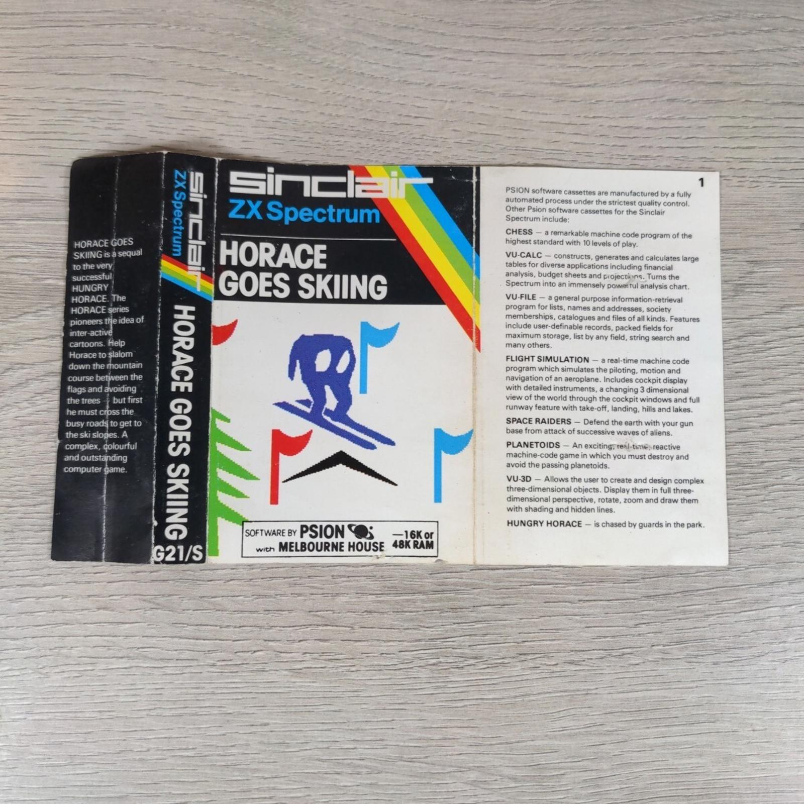 Horace Goes Skiing ZX Spectrum 16K 48K Game Cassette Tested & Working