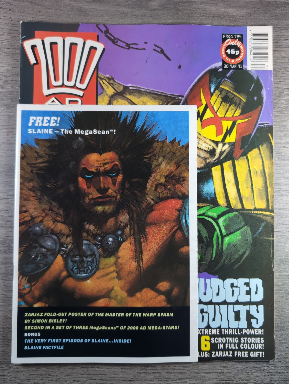 2000AD Prog 724 Featuring Judge Dredd Comic 30th March 1991 Vintage Retro Comic