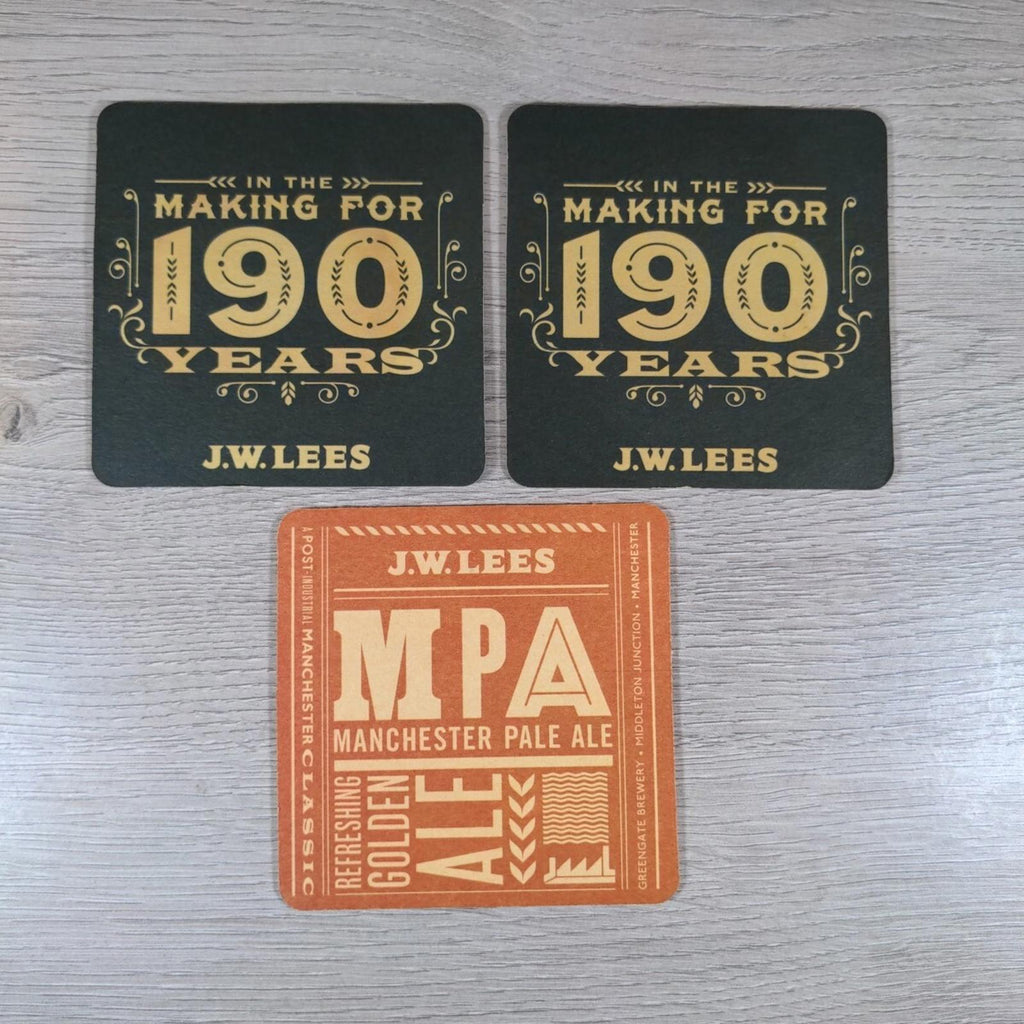 J.W Lees 3 x Vintage Beer Mats Pub Bar Coaster Breweriana - Retrorama UK