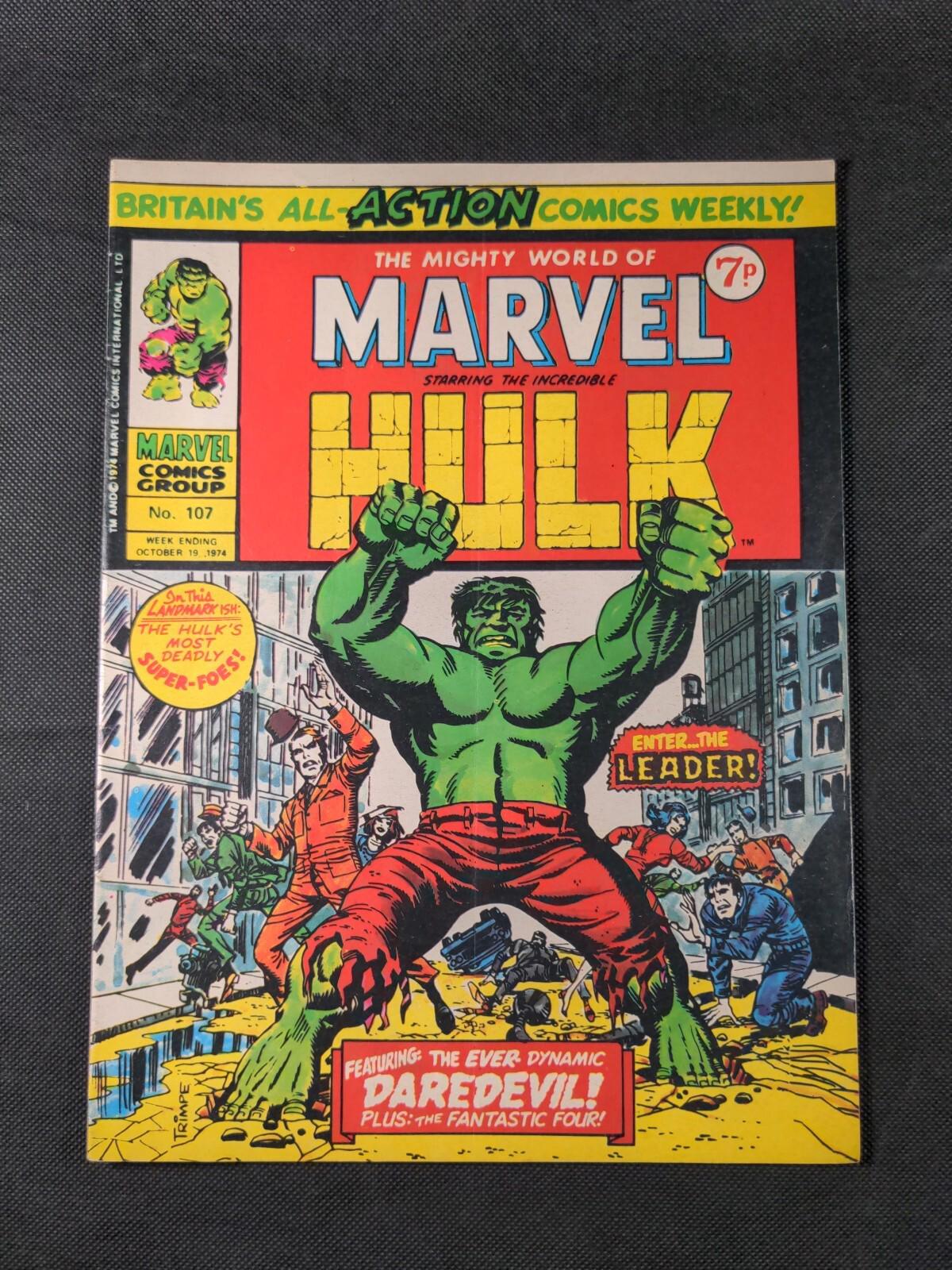 Mighty World of Marvel Issue No 107 October 1974 Marvel UK Vintage Comic - Retrorama UK