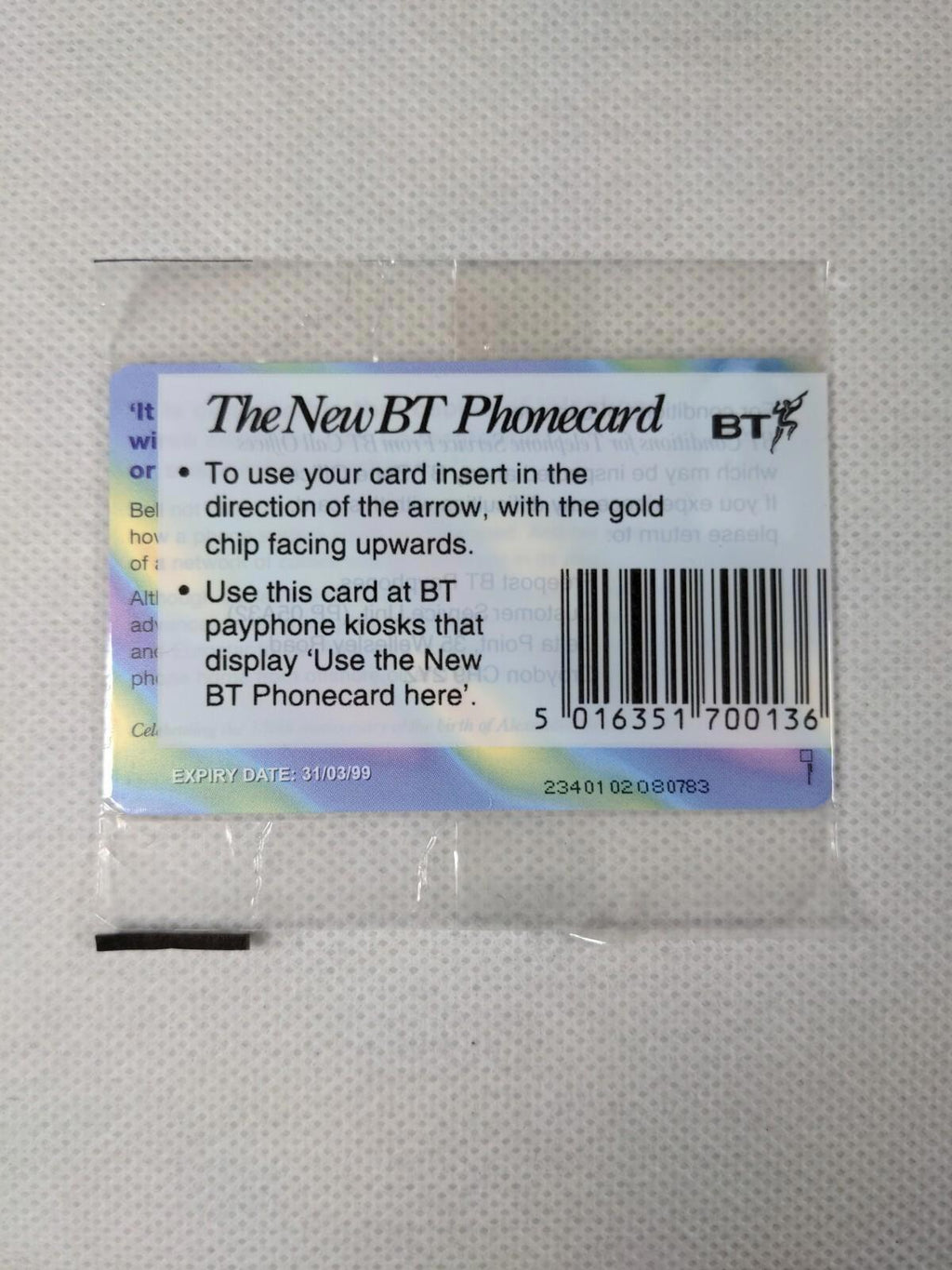 BT Phone Card  Special Edition Unused Vintage £2 Chip Phonecard Unopened Sealed - Retrorama UK