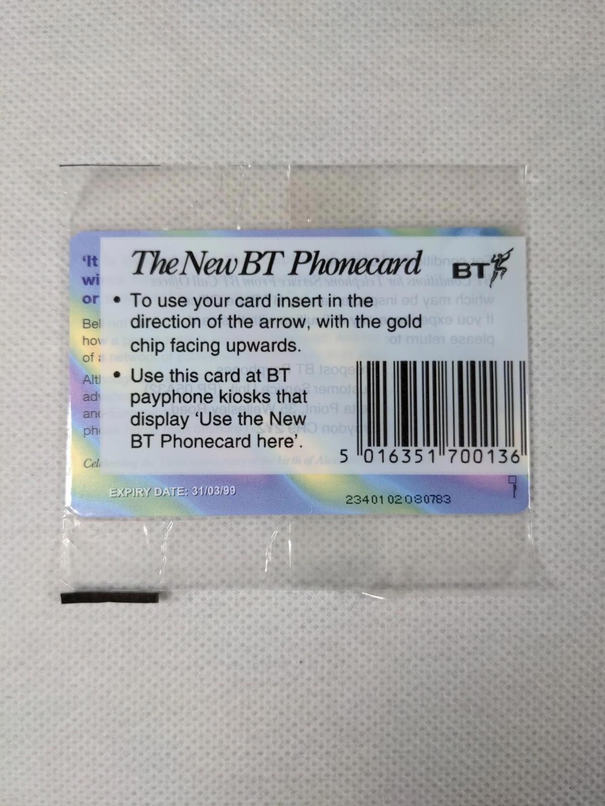 BT Phone Card  Special Edition Unused Vintage £2 Chip Phonecard Unopened Sealed