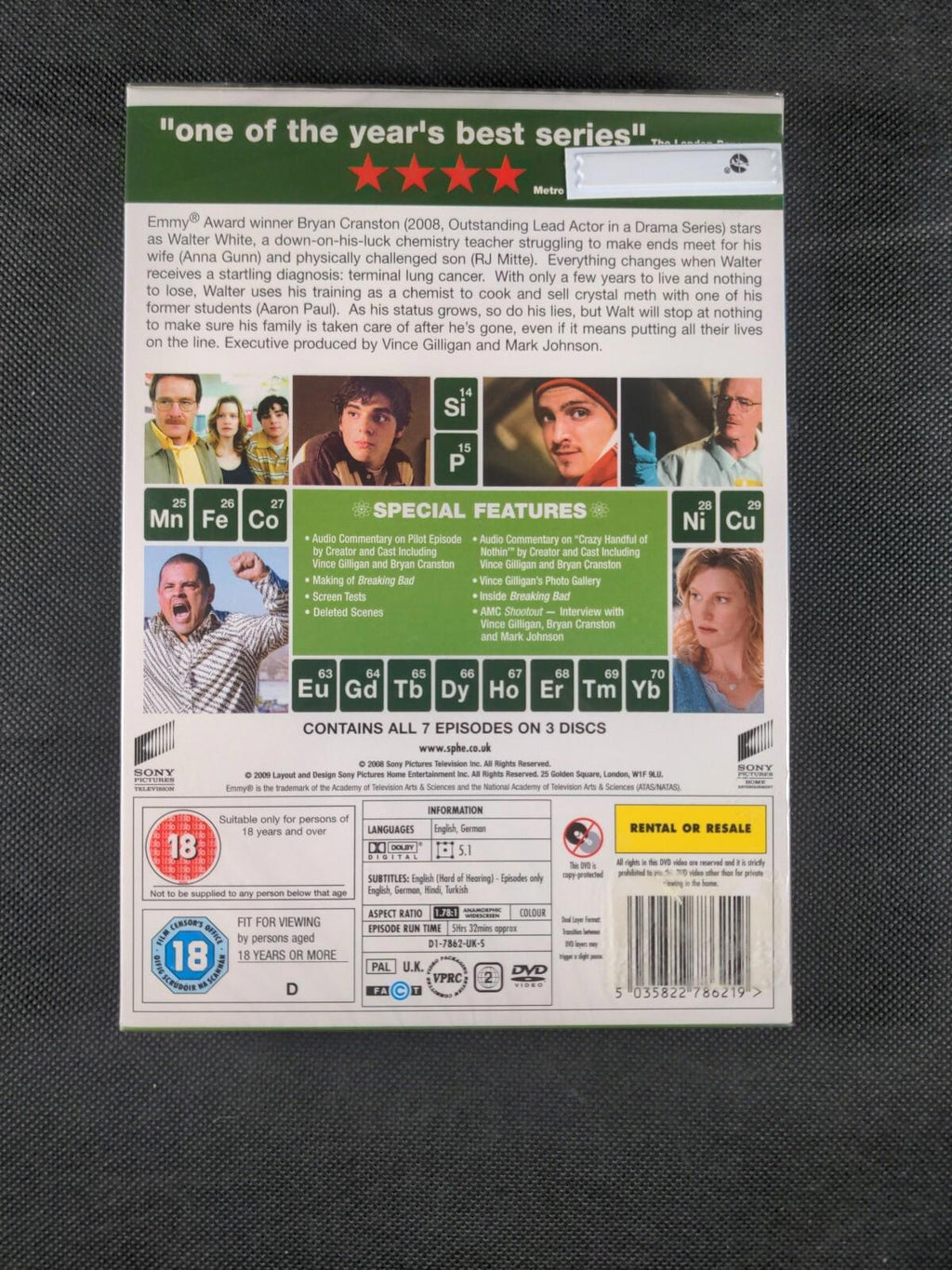 Breaking Bad - Series 1 - Complete (DVD, 2009) PAL Region 2 New Sealed