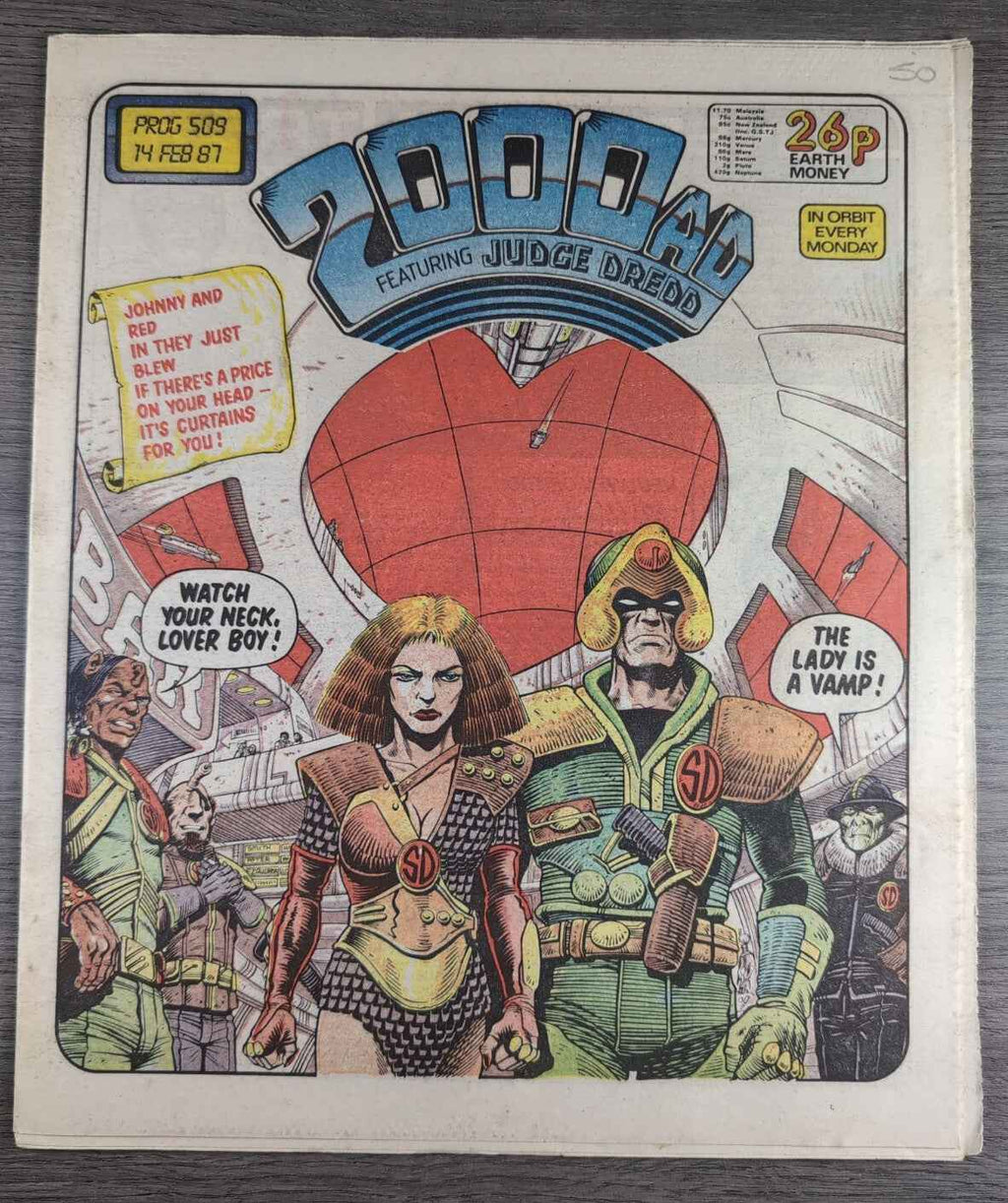 2000AD Prog 509 Featuring Judge Dread Comic 14th Feb 1987 Vintage Retro Comic