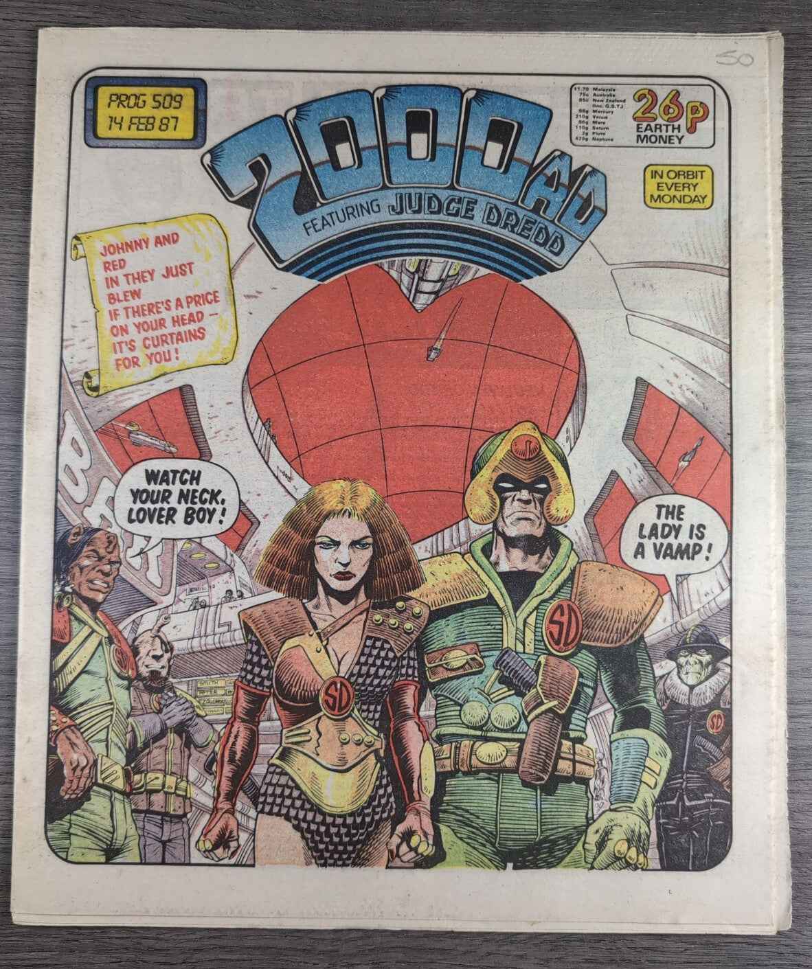 2000AD Prog 509 Featuring Judge Dread Comic 14th Feb 1987 Vintage Retro Comic