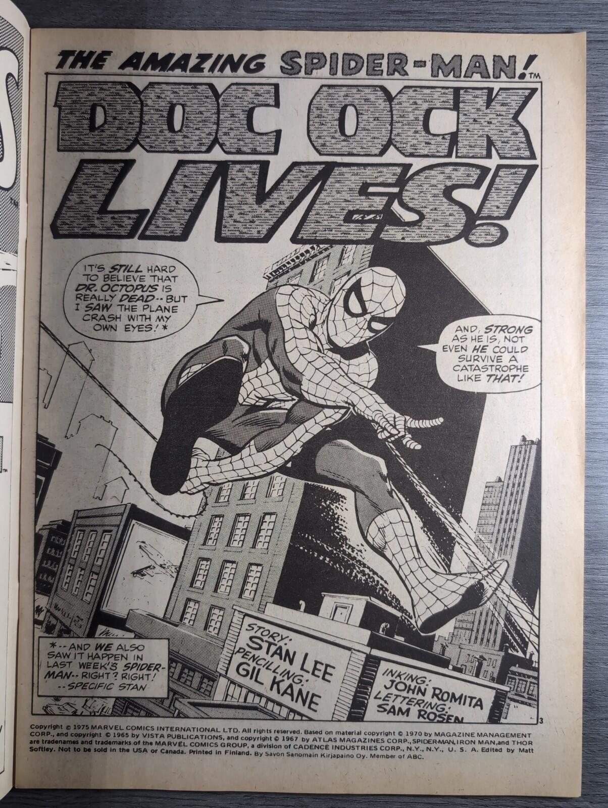 Spider-Man Comics Weekly No 115 Marvel Comics UK 25th April 1975 Vintage Comic
