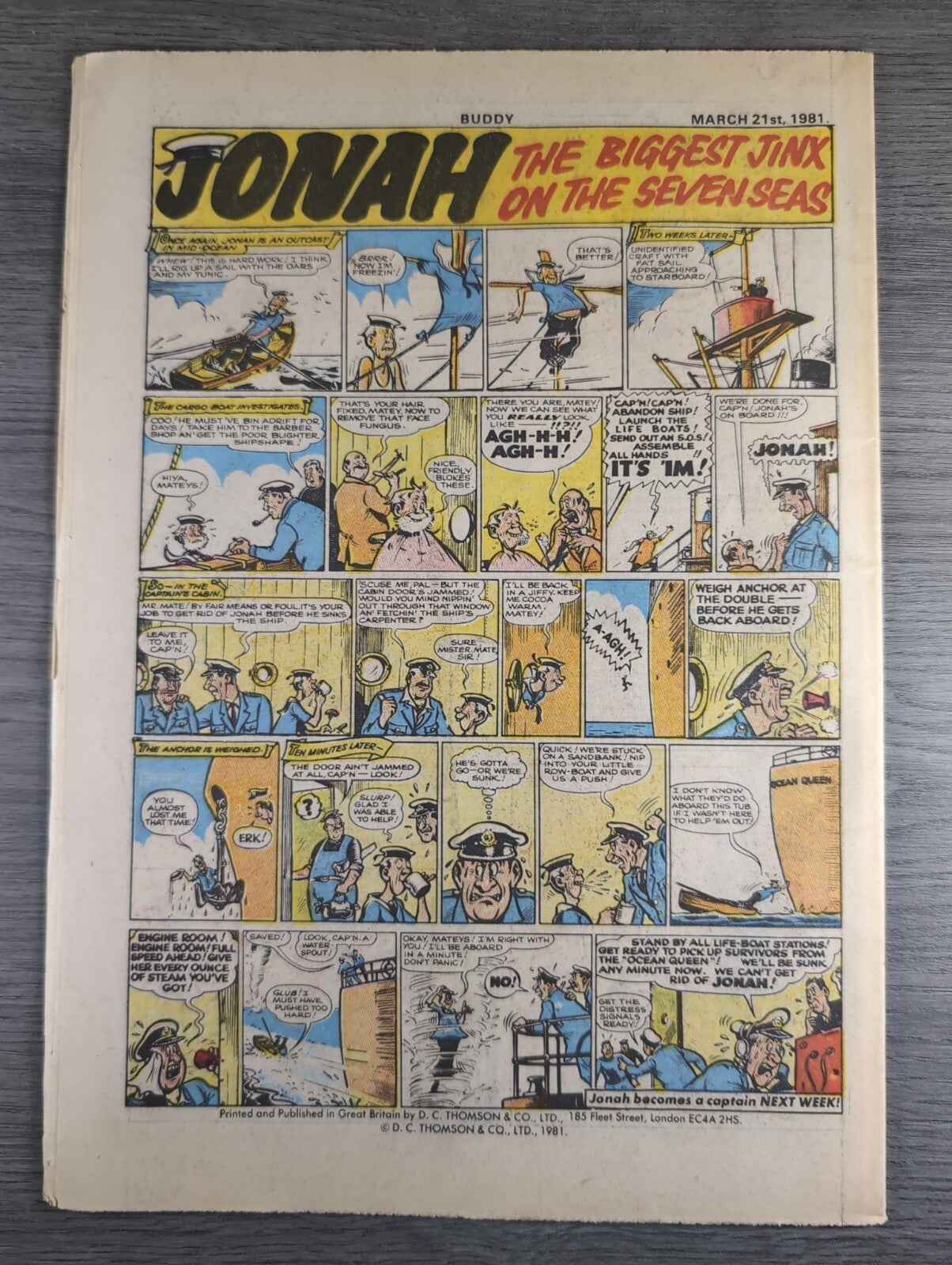 Buddy Comic Issue No 6 21st March 1981 Vintage Retro Comic
