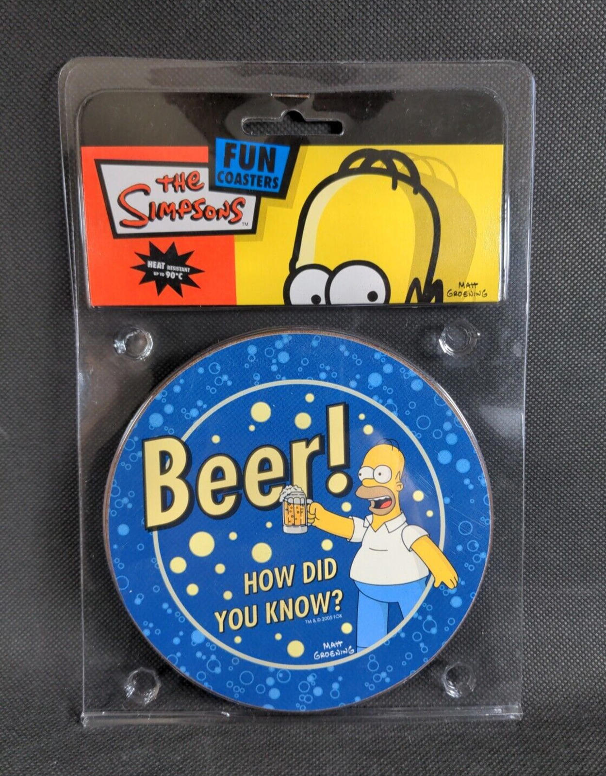 The Simpsons Drink Coasters Coffee Tea  Beer Mats - 4 Coasters Per Pack - Retrorama UK