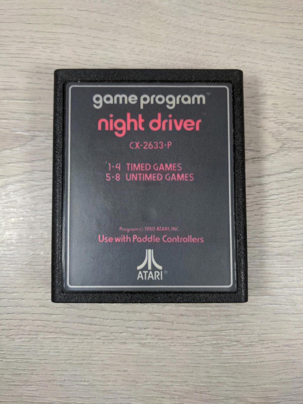 Atari 2600 Night Driver Cartridge & Manual Vintage Video Game - Tested & Working