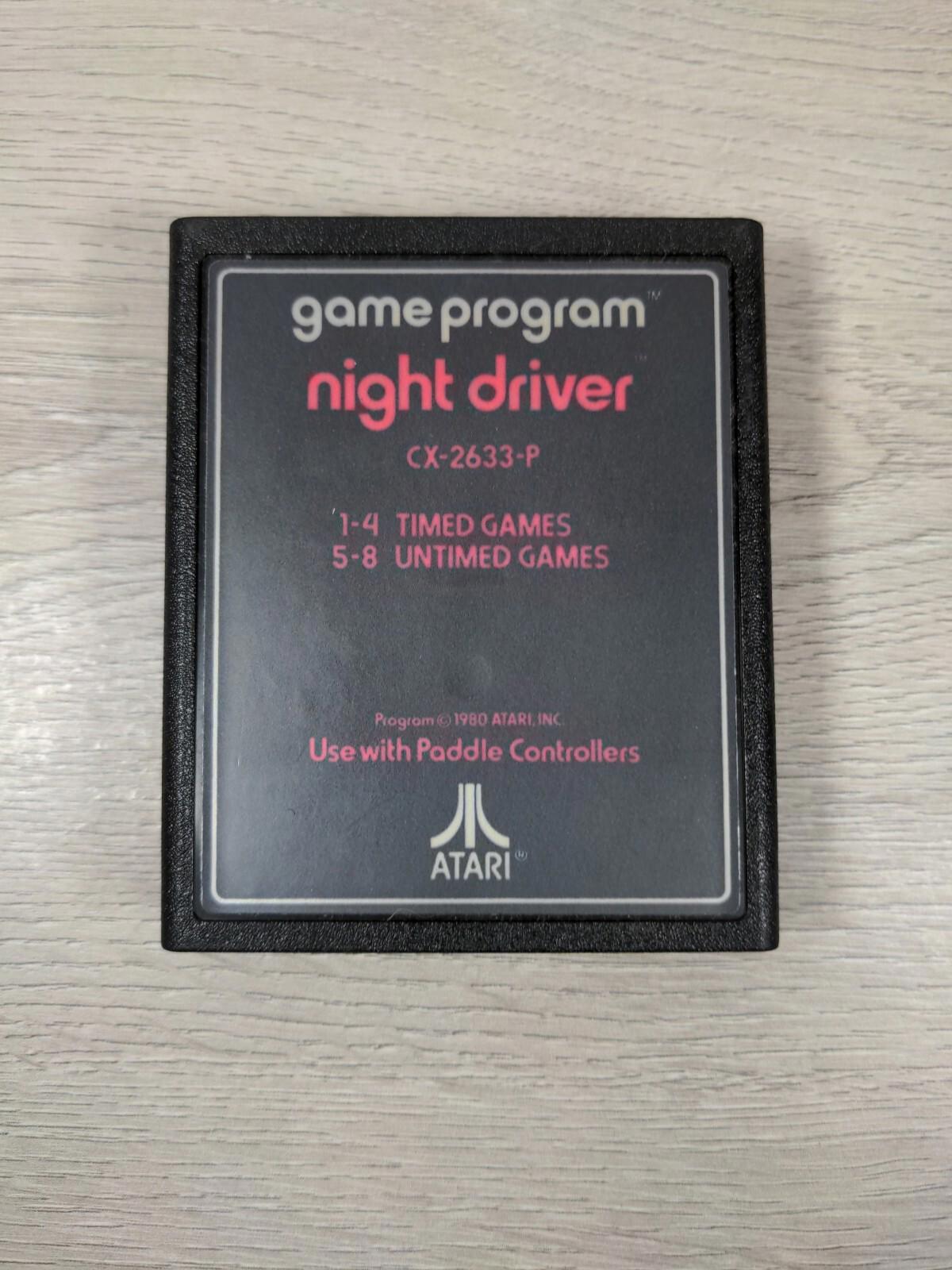 Atari 2600 Night Driver Cartridge & Manual Vintage Video Game - Tested & Working