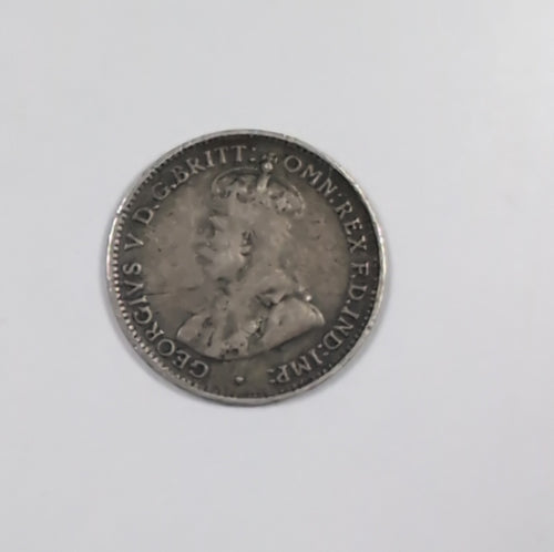 1927 George V Sterling Silver 3D Threepence Coin Good Condition Vintage Coin
