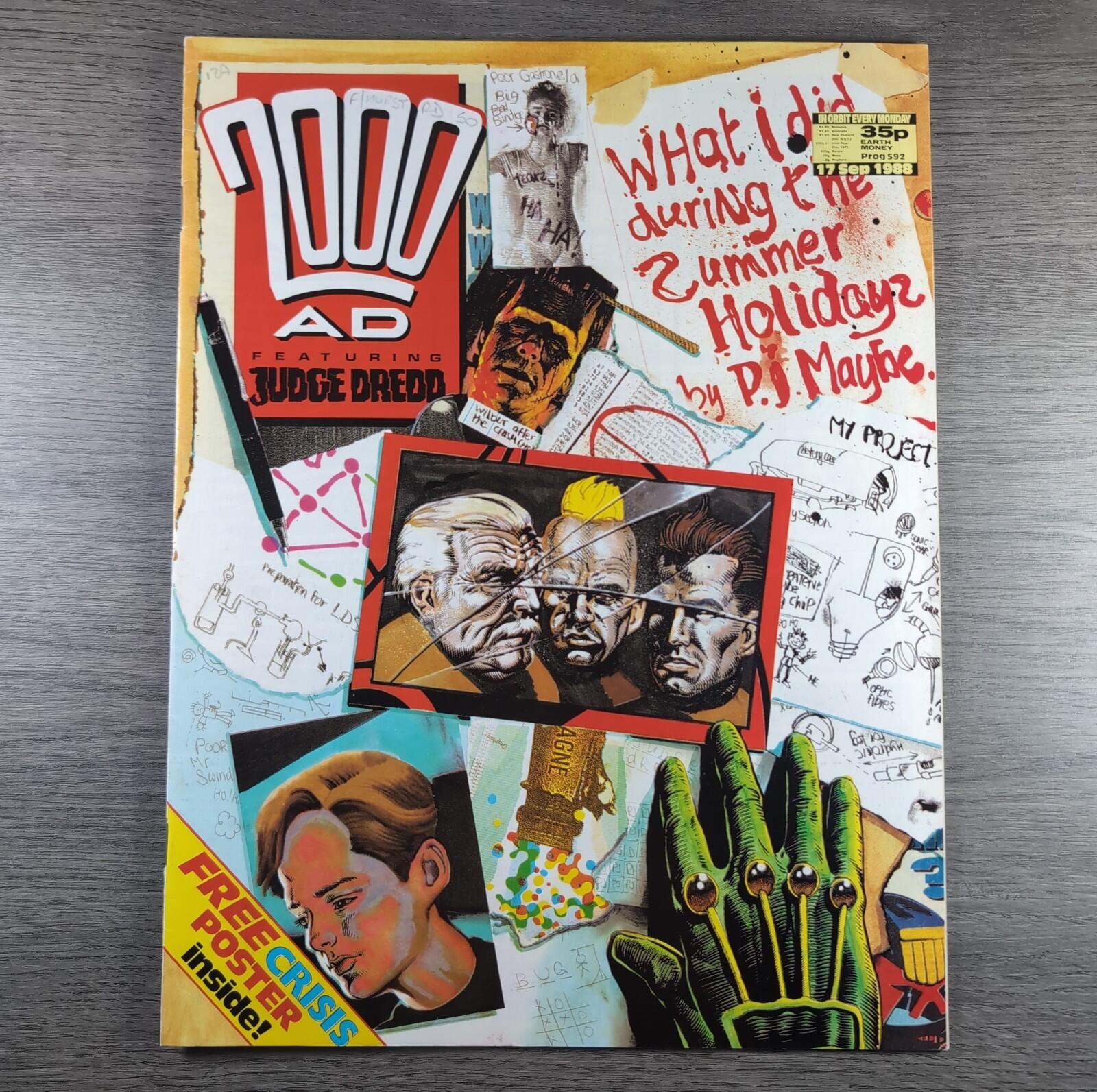 2000AD Prog 592 Featuring Judge Dredd 17th September 1988 Vintage Comic