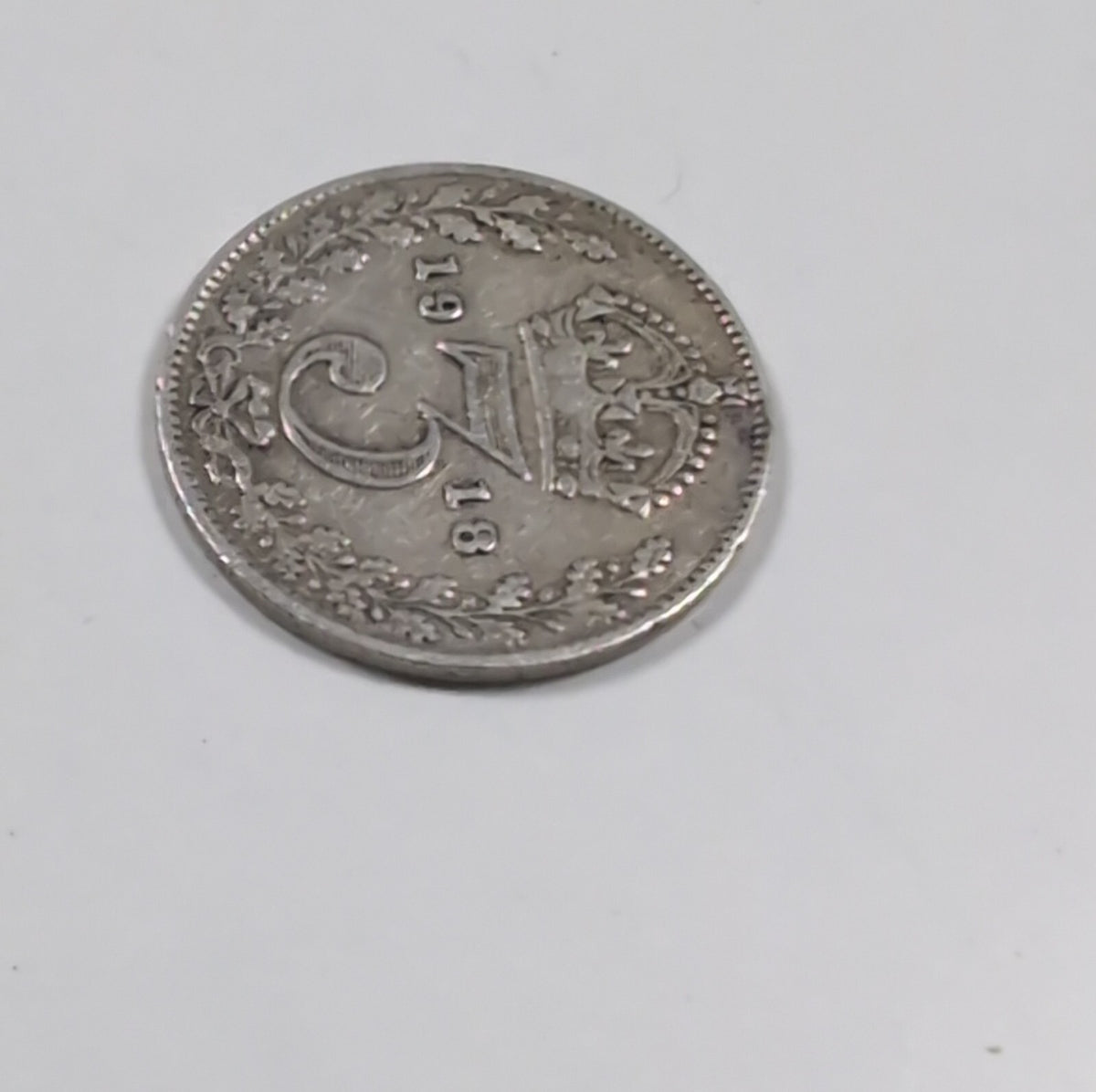 1918 George V Sterling Silver 3D Threepence Coin Good Condition