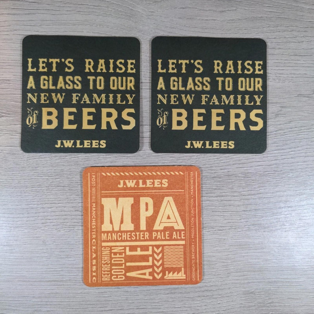 J.W Lees 3 x Vintage Beer Mats Pub Bar Coaster Breweriana - Retrorama UK