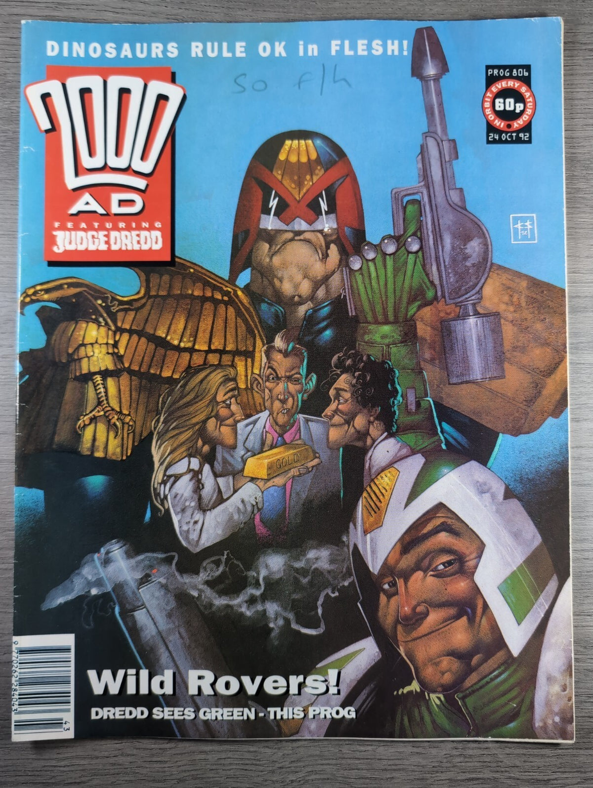 2000AD Prog 806 Featuring Judge Dredd Comic 24th Oct 1992 Vintage Retro Comic
