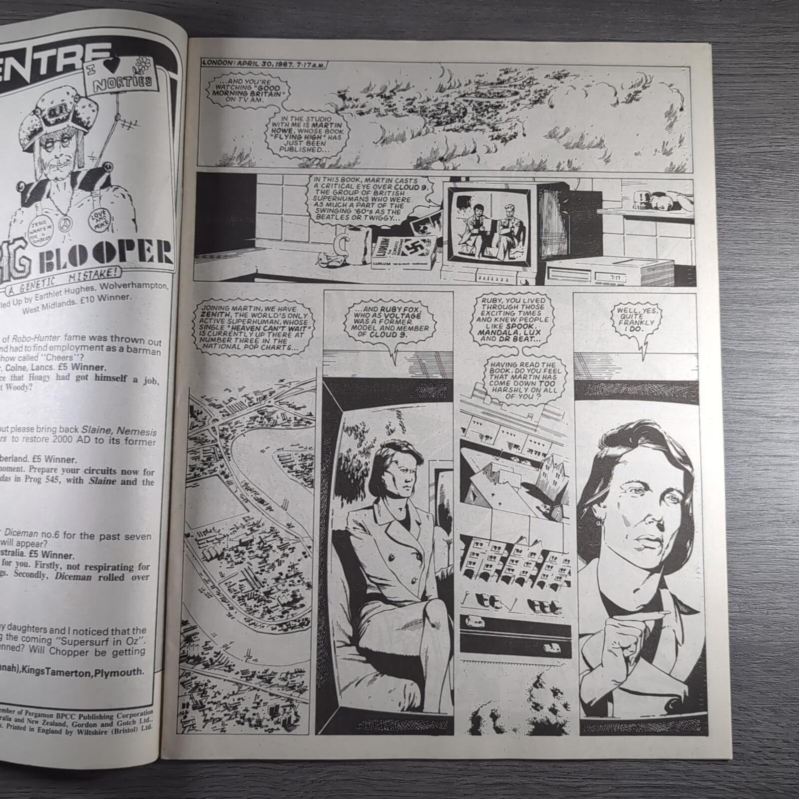 2000AD Prog 536 Featuring Judge Dredd 22nd August 1987 Vintage Comic