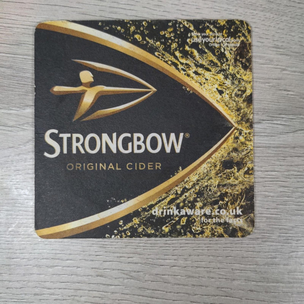 Strongbow Cider 3 x Vintage Beer Mats Pub Bar Coaster Breweriana - Retrorama UK