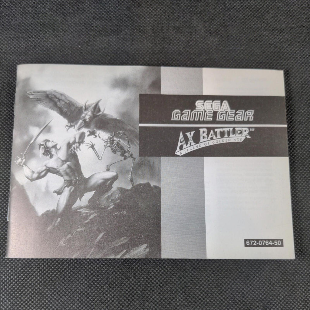 Ax Battler Cartridge & Manual Sega Game Gear