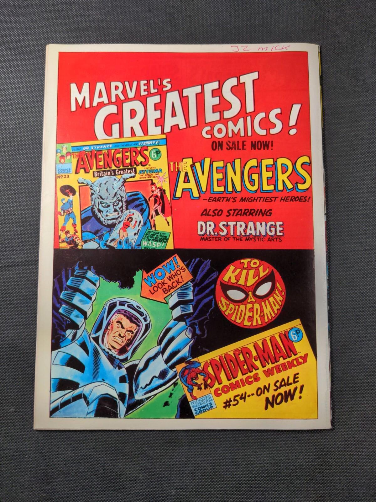 Mighty World of Marvel Issue No 73 February 1974 Vintage Marvel UK Comic
