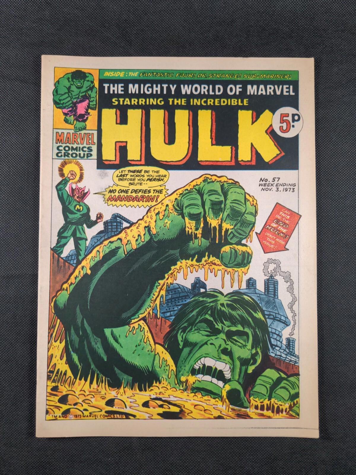 Mighty World of Marvel Issue No 57 November 1973 Marvel UK Vintage Comic