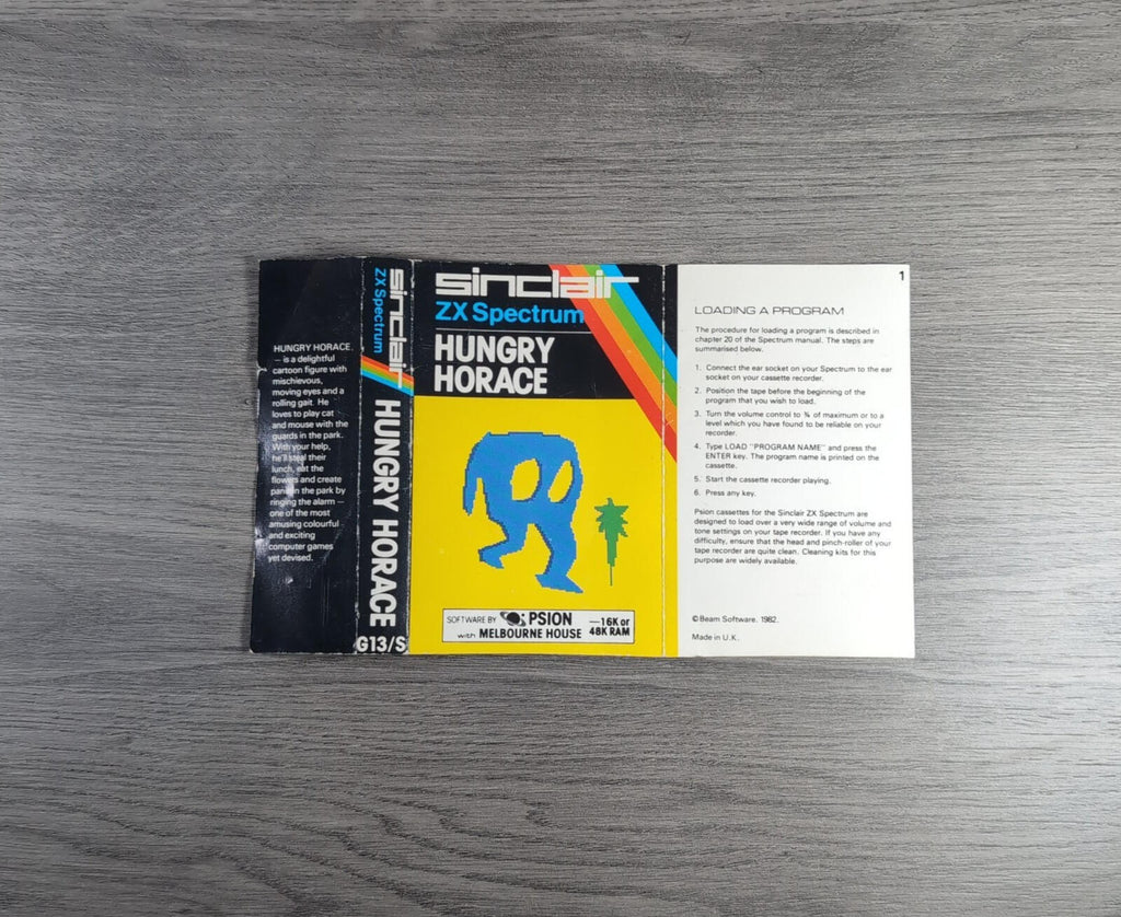 Hungry Horace ZX Spectrum 16/48K Game Cassette Tested & Working Vintage Game