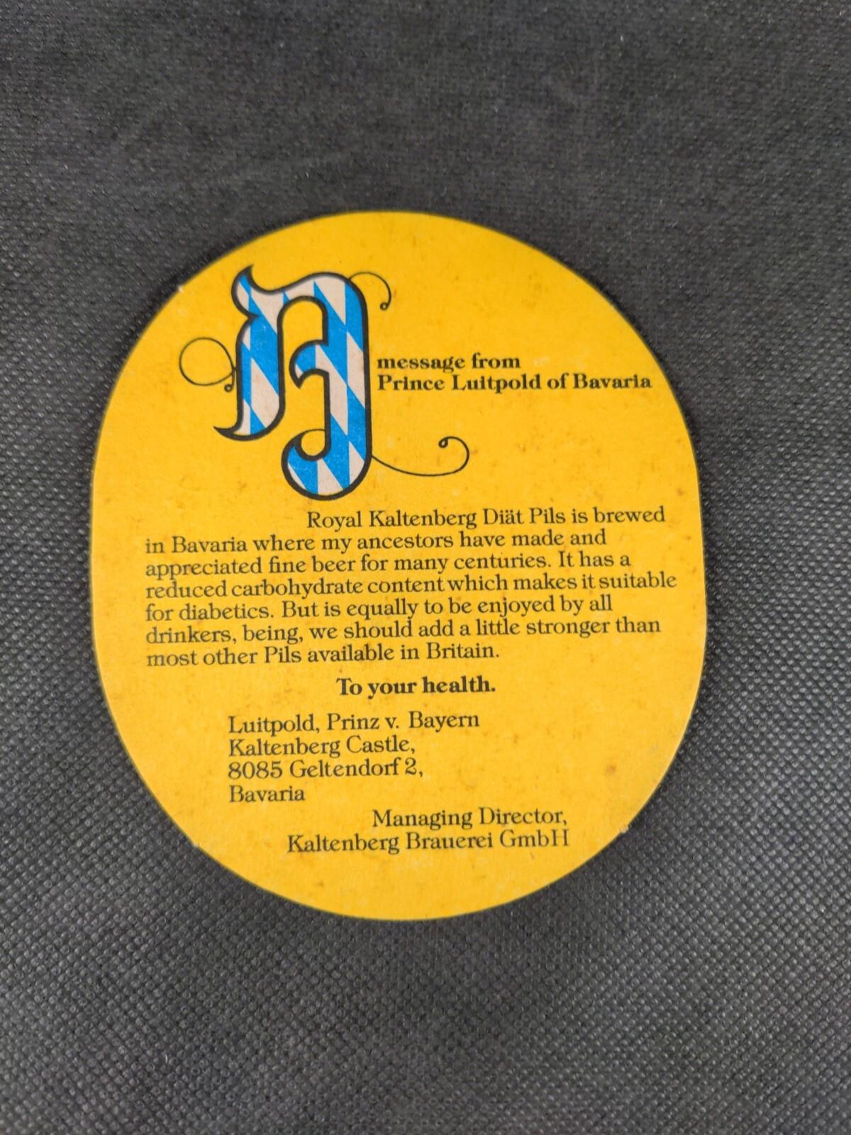 Kaltenberg Pills 5 x Vintage Beer Mats Coasters  Pub Breweriana - Retrorama UK