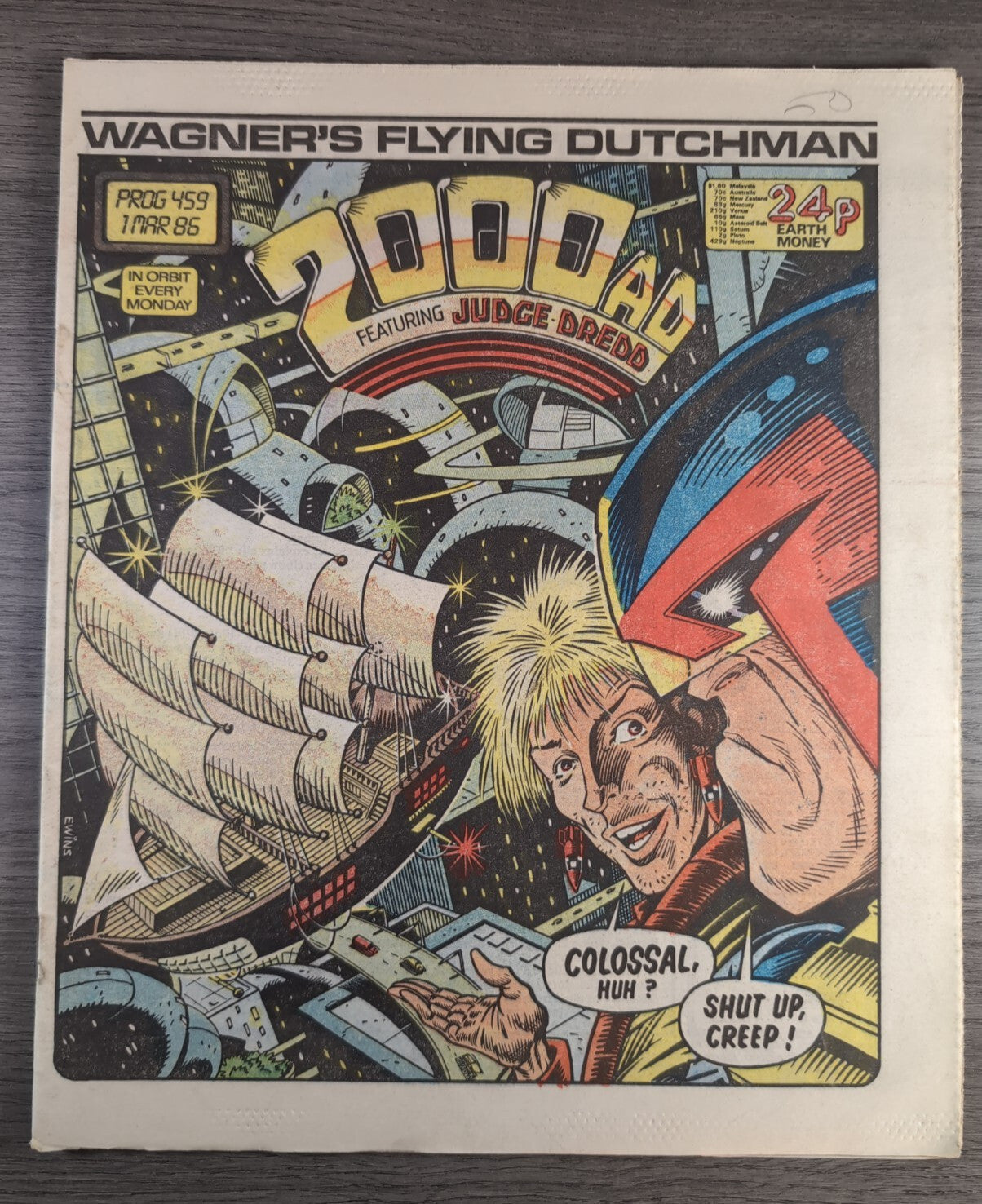 2000AD Prog 459 Featuring Judge Dread Comic 1st March 1986 Vintage Retro Comic