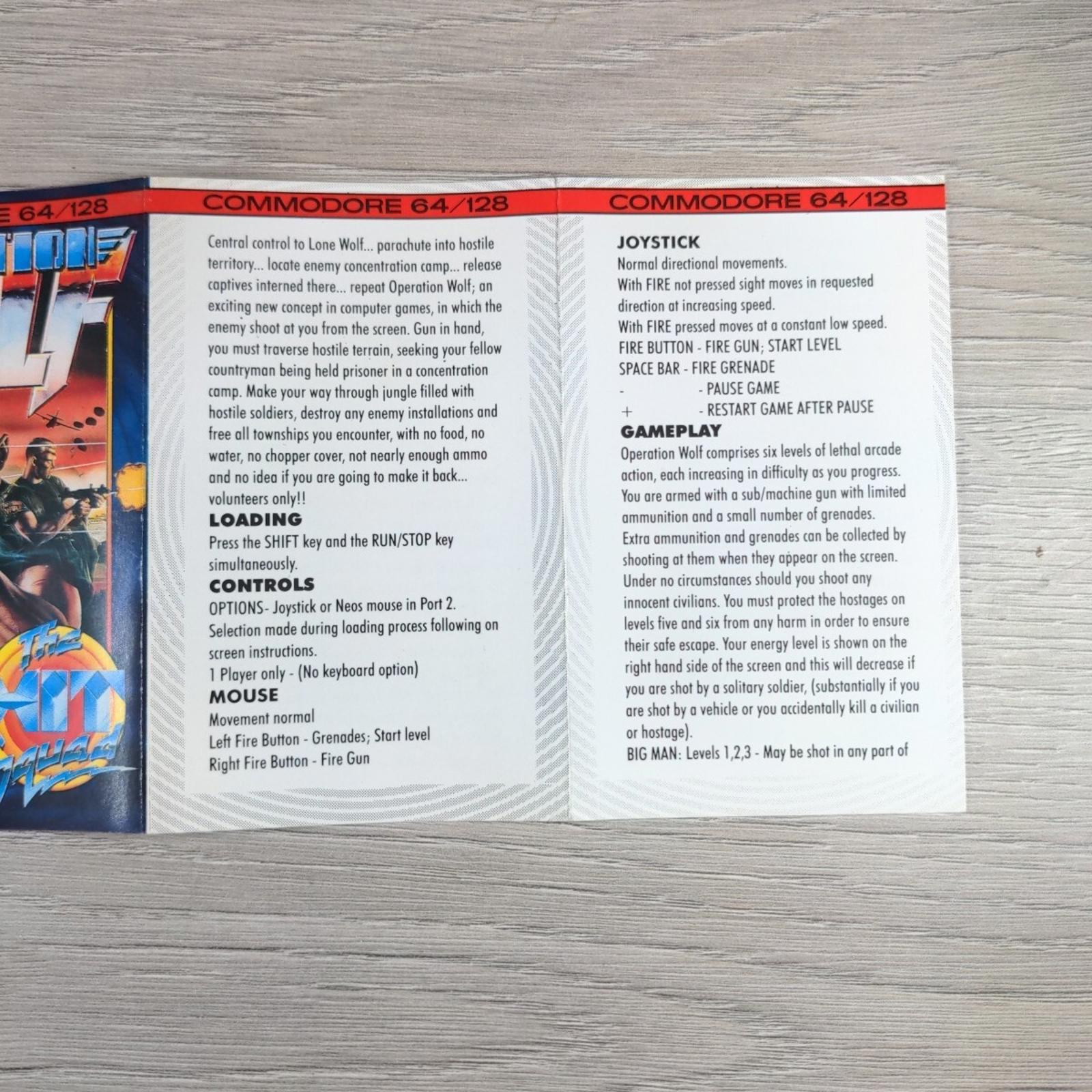 Operation Wolf Commodore 64 C64 Video Game Cassette Tested & Working