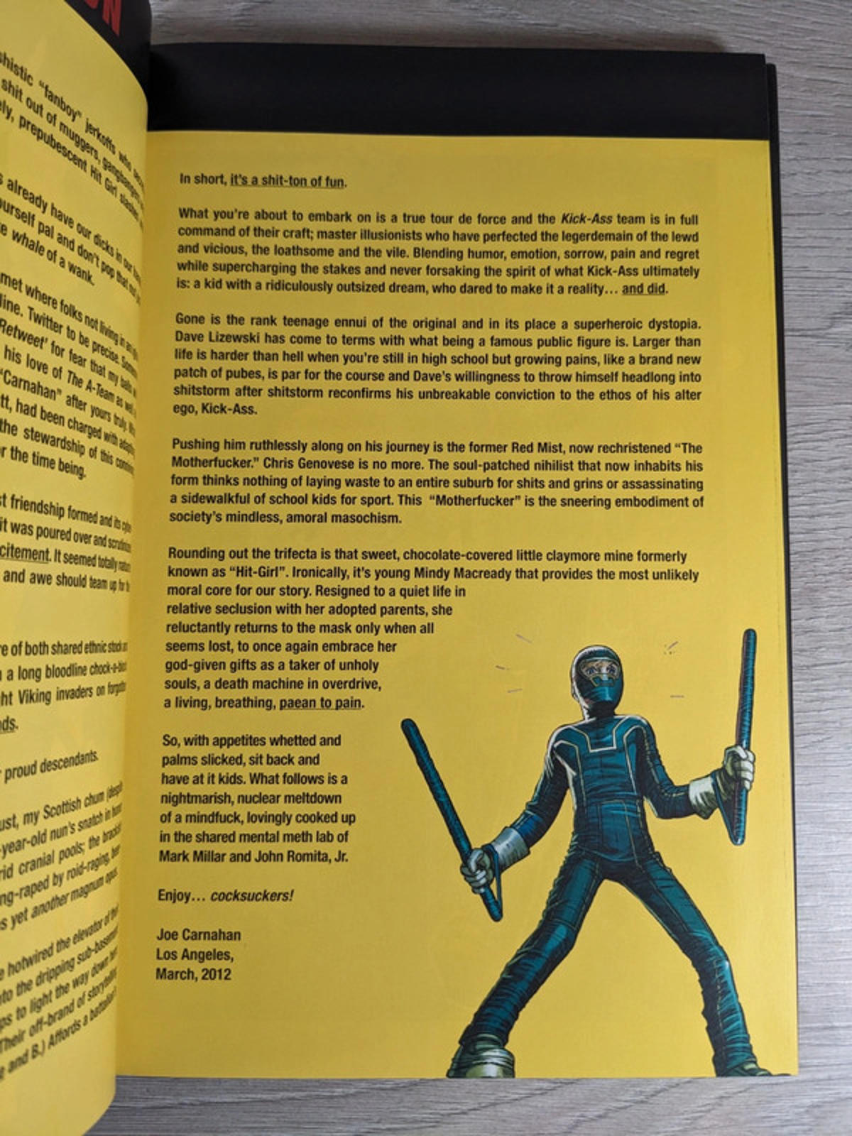 Kick-Ass 2 Variant Cover by Mark Millar Hardcover Graphic Novel 2012