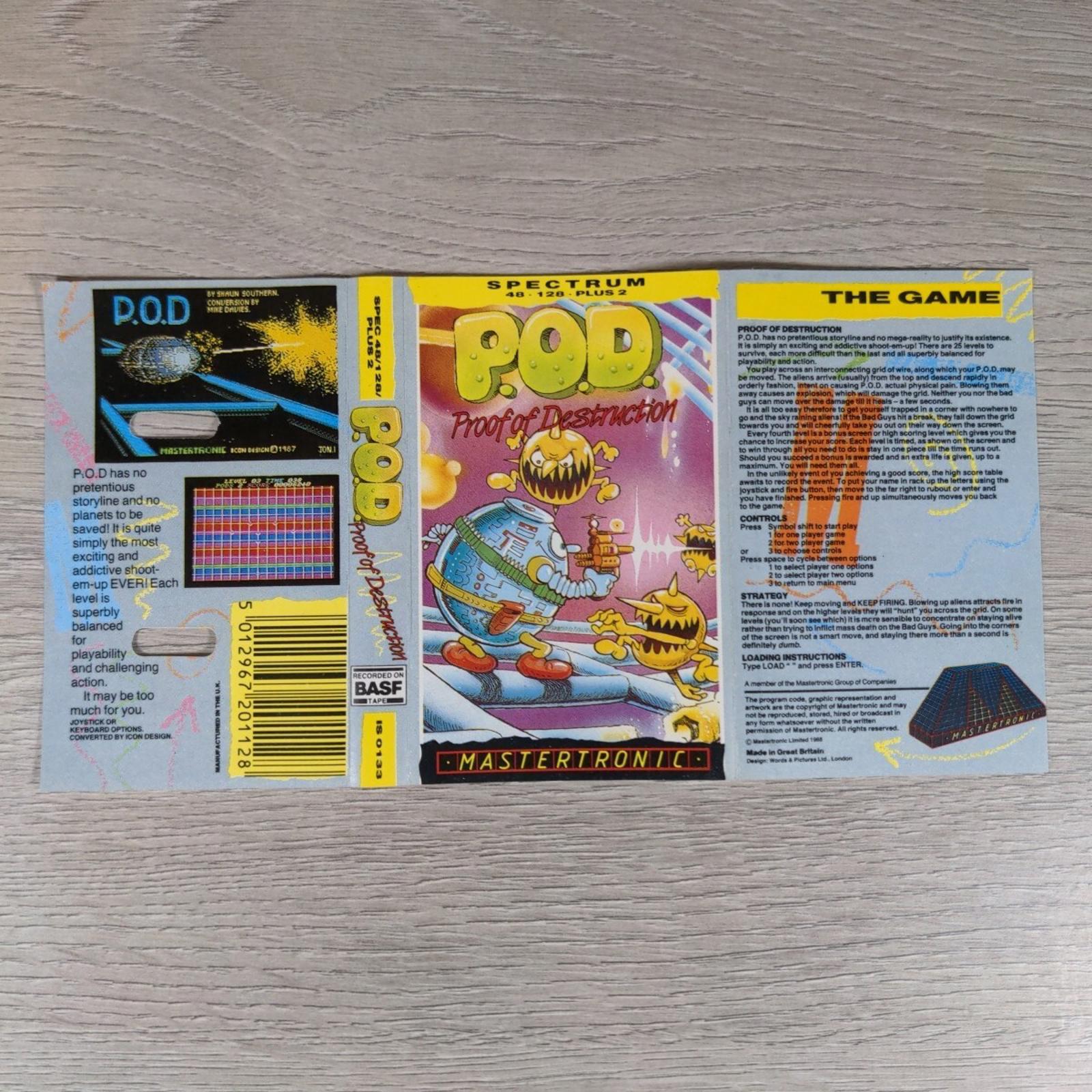 P.O.D Proof Of Destruction ZX Spectrum 48K 128K Game Cassette Tested & Working - Retrorama UK
