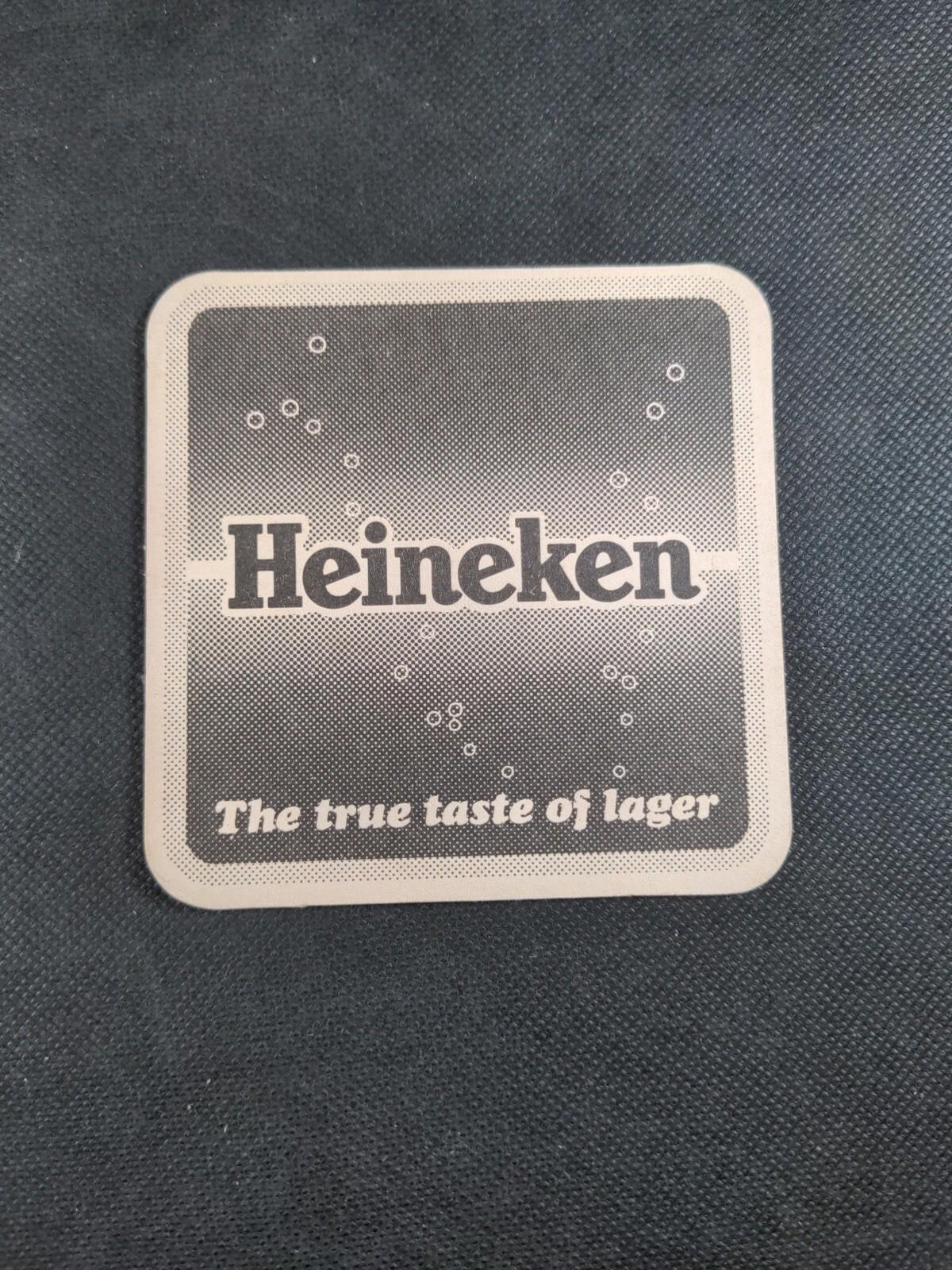 4 Vintage Beer Mats Heineken Larger - Retrorama UK
