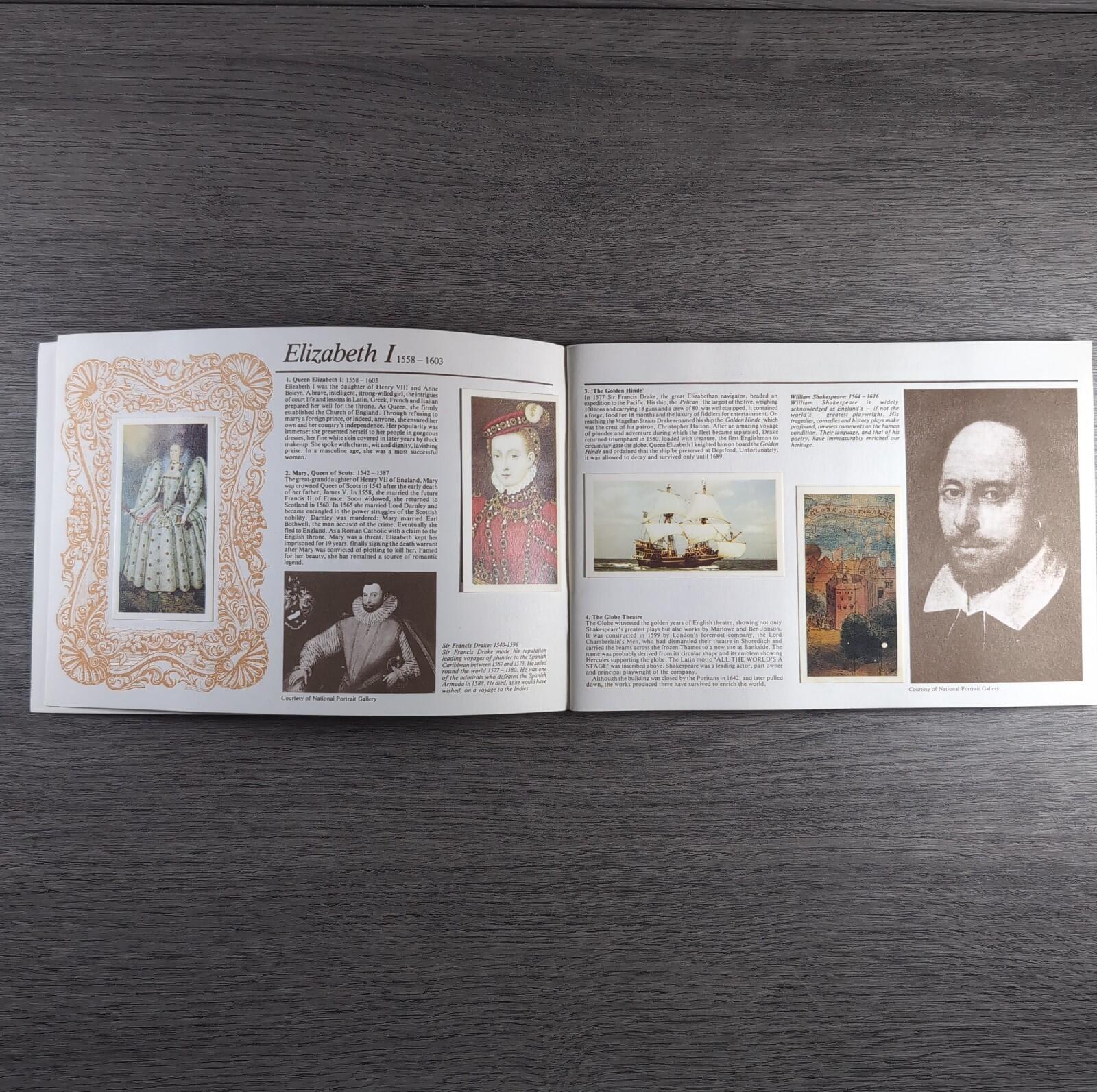 Brooke Bond Tea Picture Cards Album Queen Elizabeth I & II Complete Set