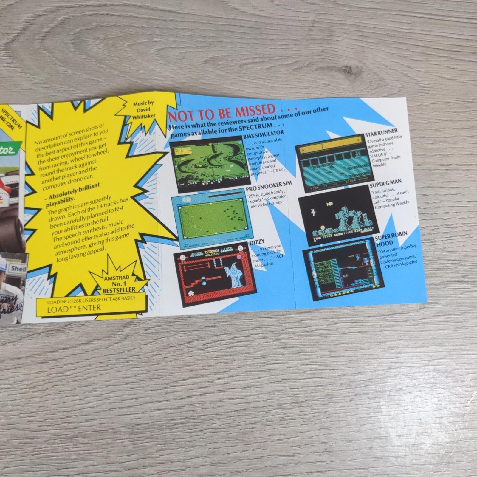 Grand Prix Simulator ZX Spectrum 48/128K Game Cassette Tested & Working