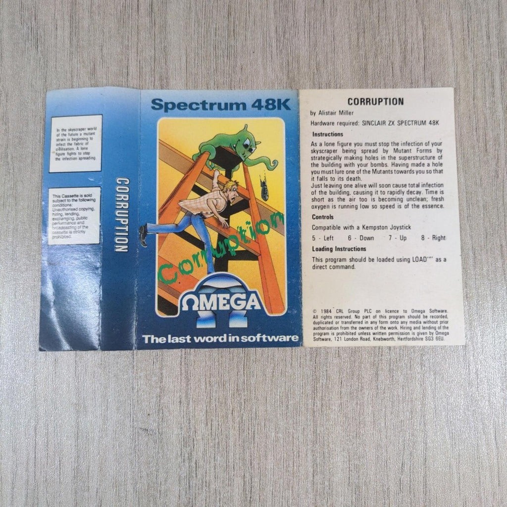 Corruption ZX Spectrum 48K Game Cassette Tested & Working Omega Games