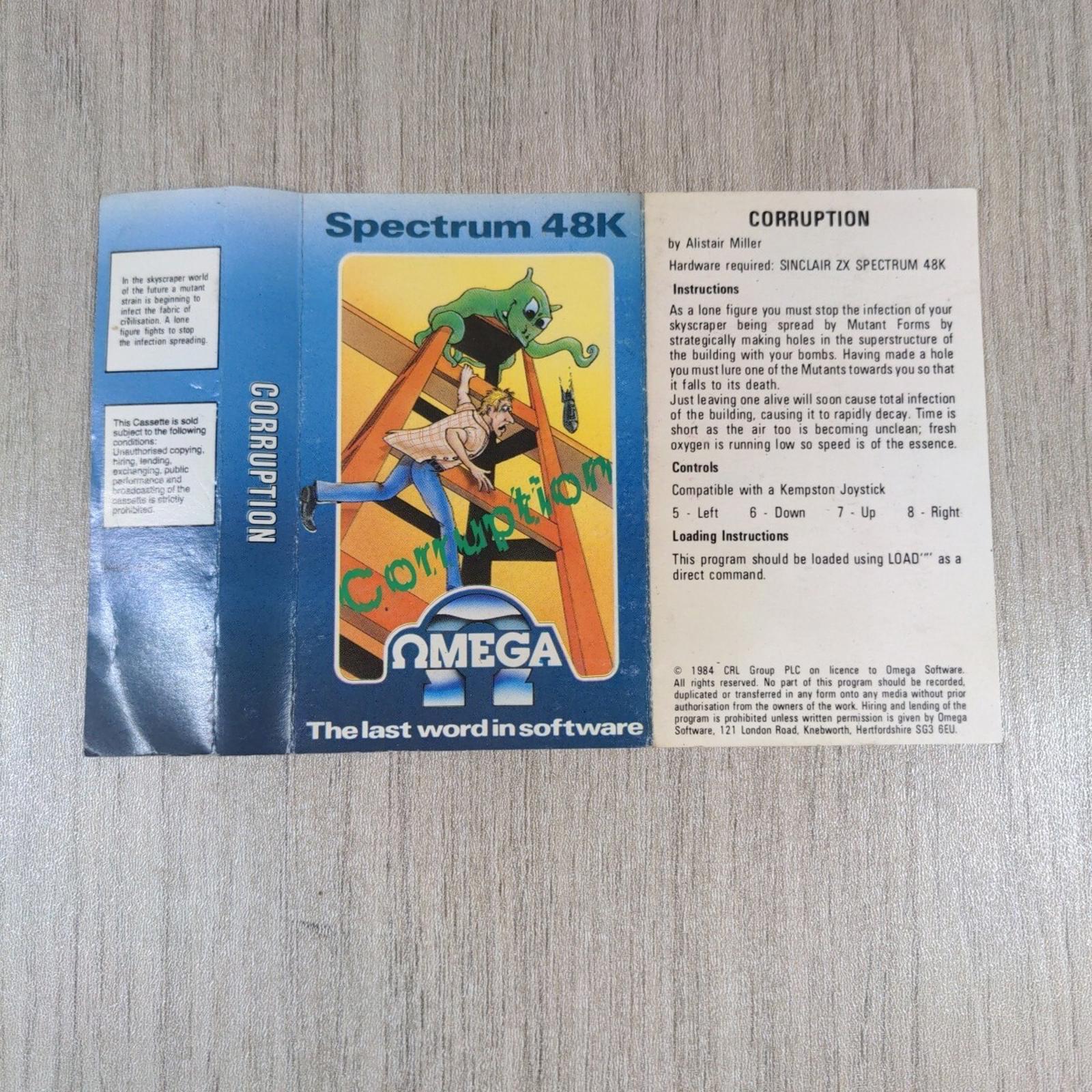 Corruption ZX Spectrum 48K Game Cassette Tested & Working Omega Games