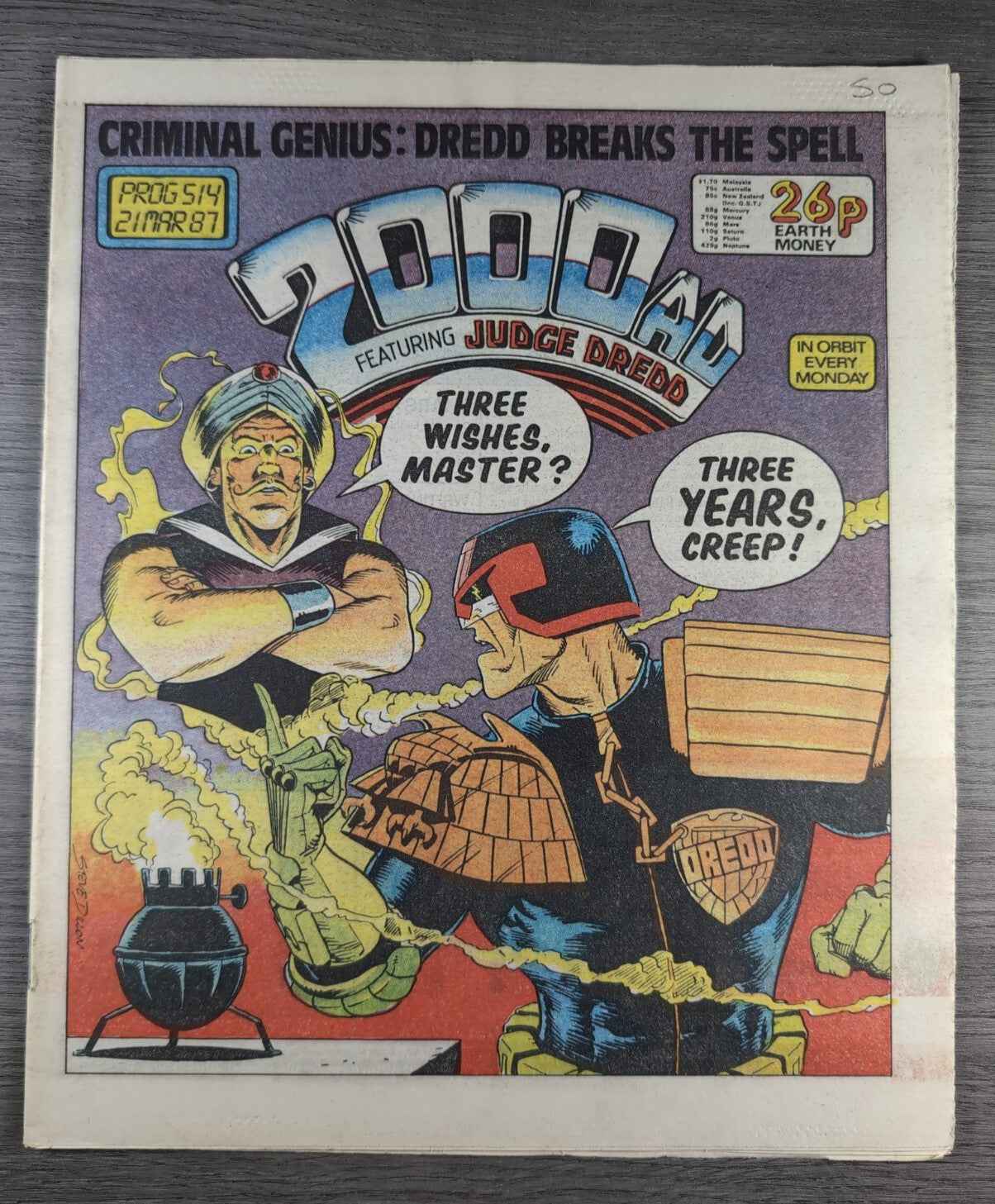 2000AD Prog 514 Featuring Judge Dread Comic 21st March 1987 Vintage Retro Comic