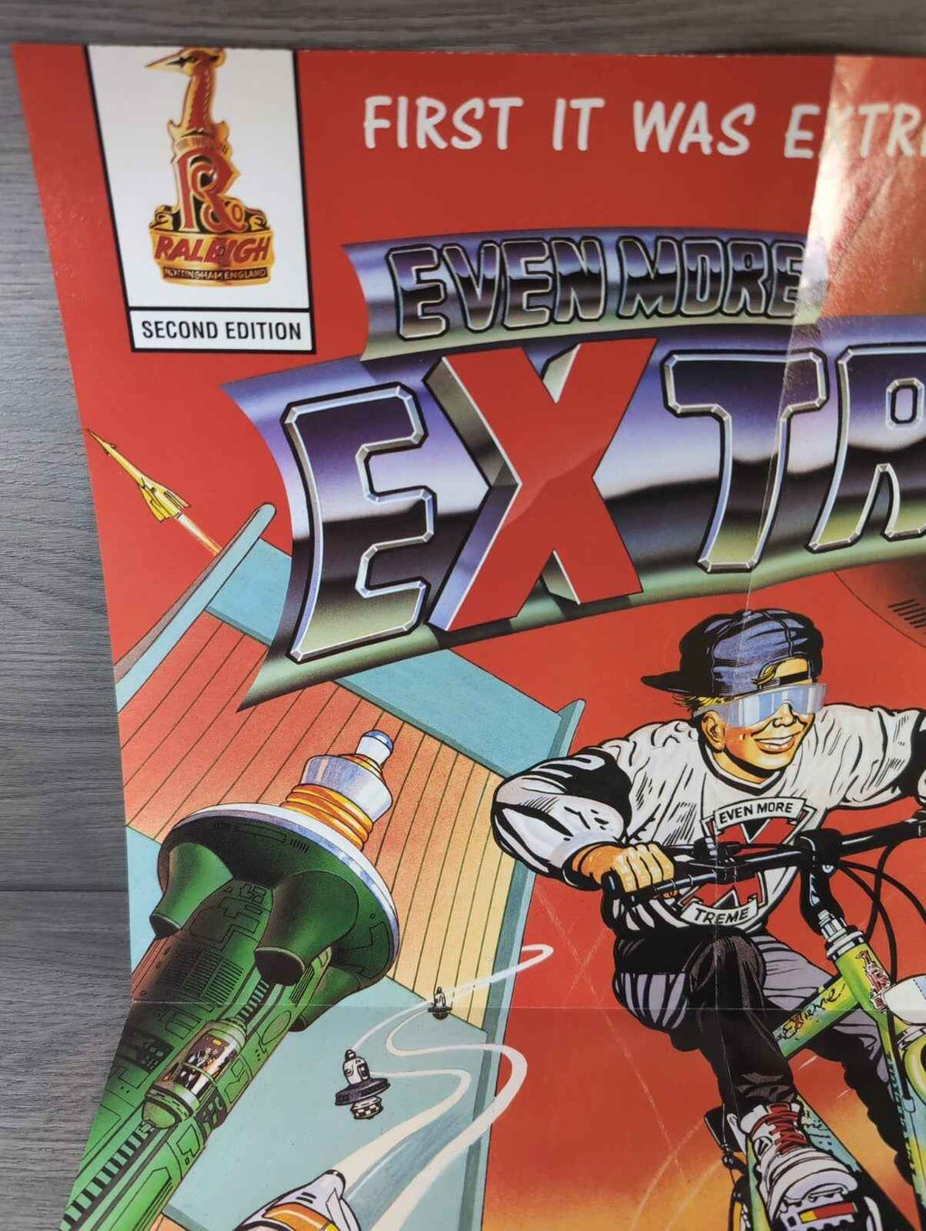 Raleigh Extreme Second Edition Bicycle Promotional Poster Vintage 1980s Genuine
